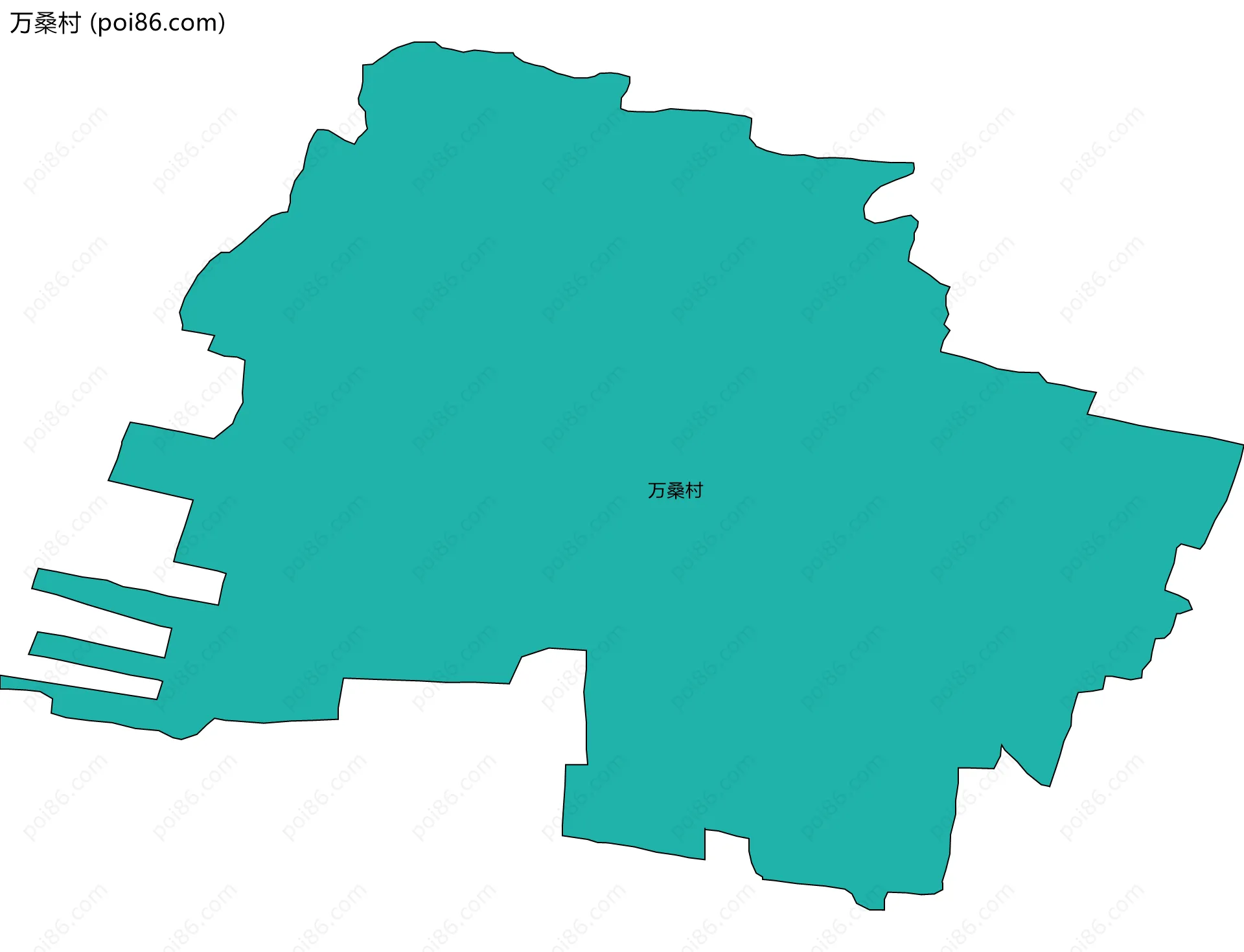 万桑村边界地图