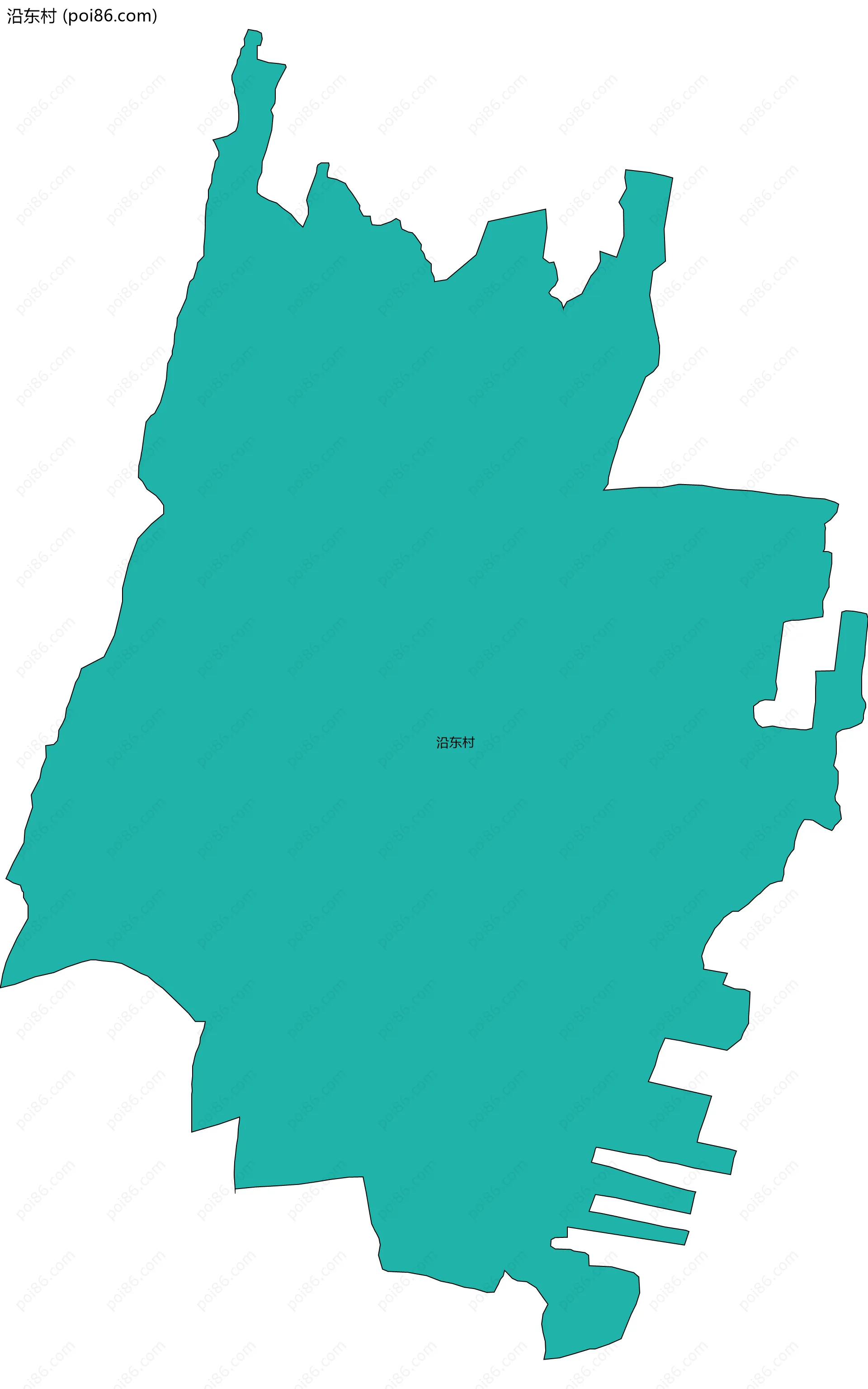 沿东村边界地图