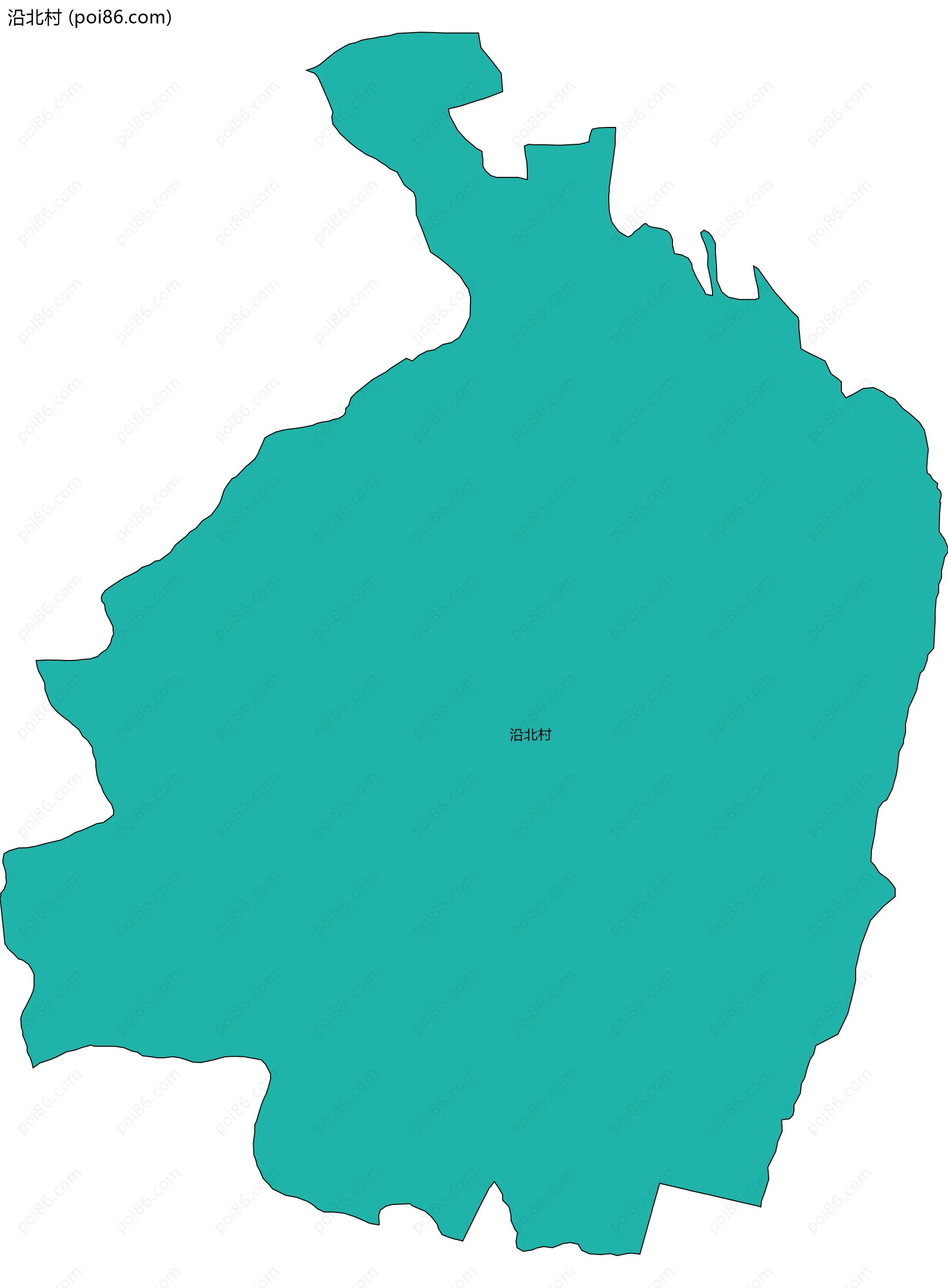 沿北村边界地图