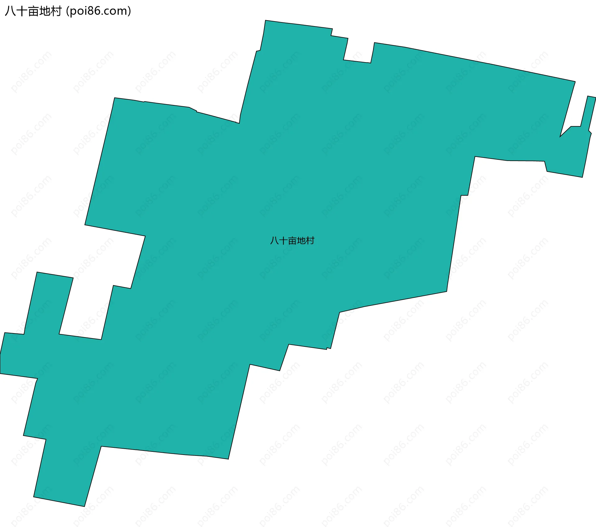 八十亩地村边界地图