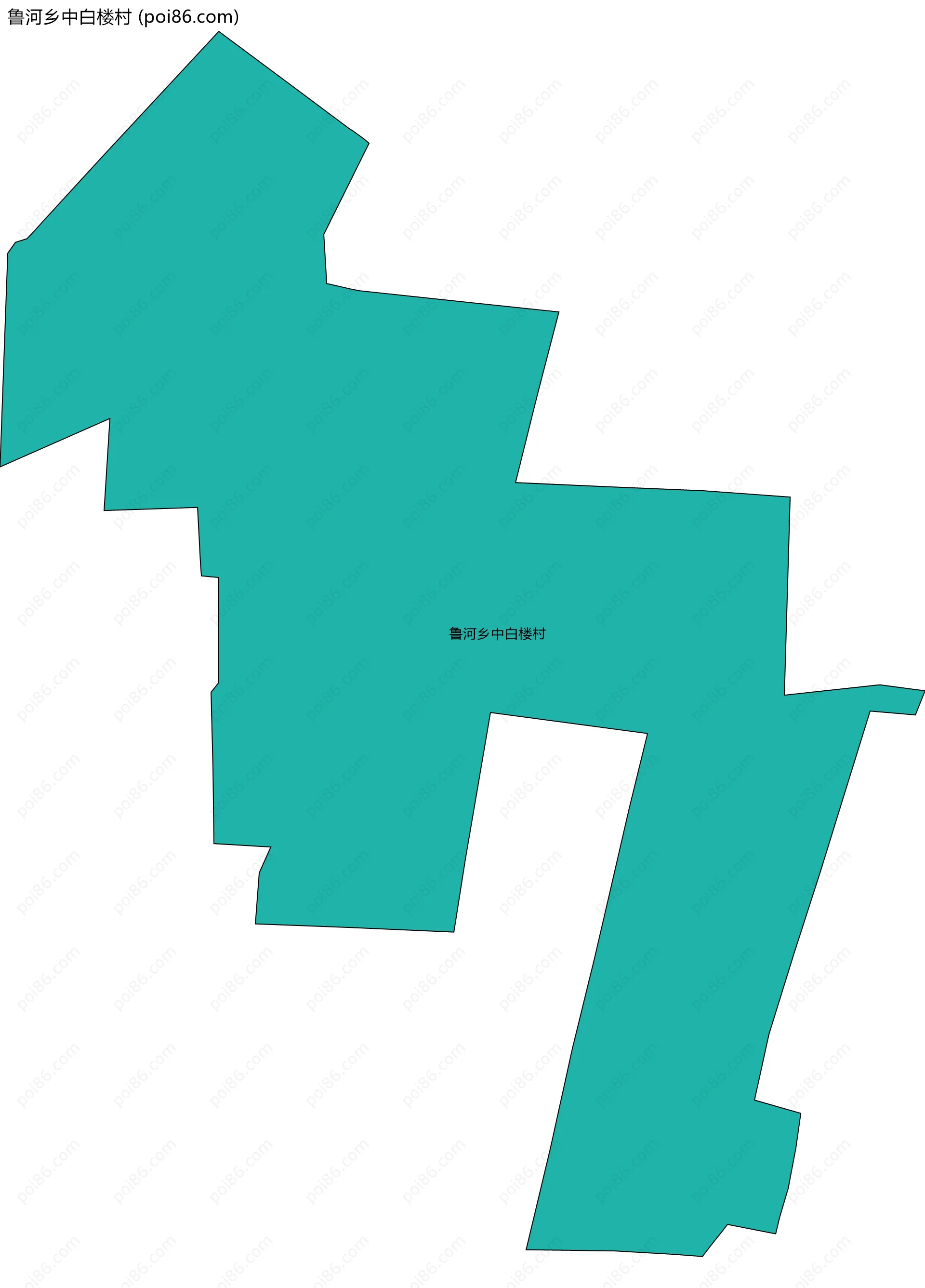 鲁河乡中白楼村边界地图