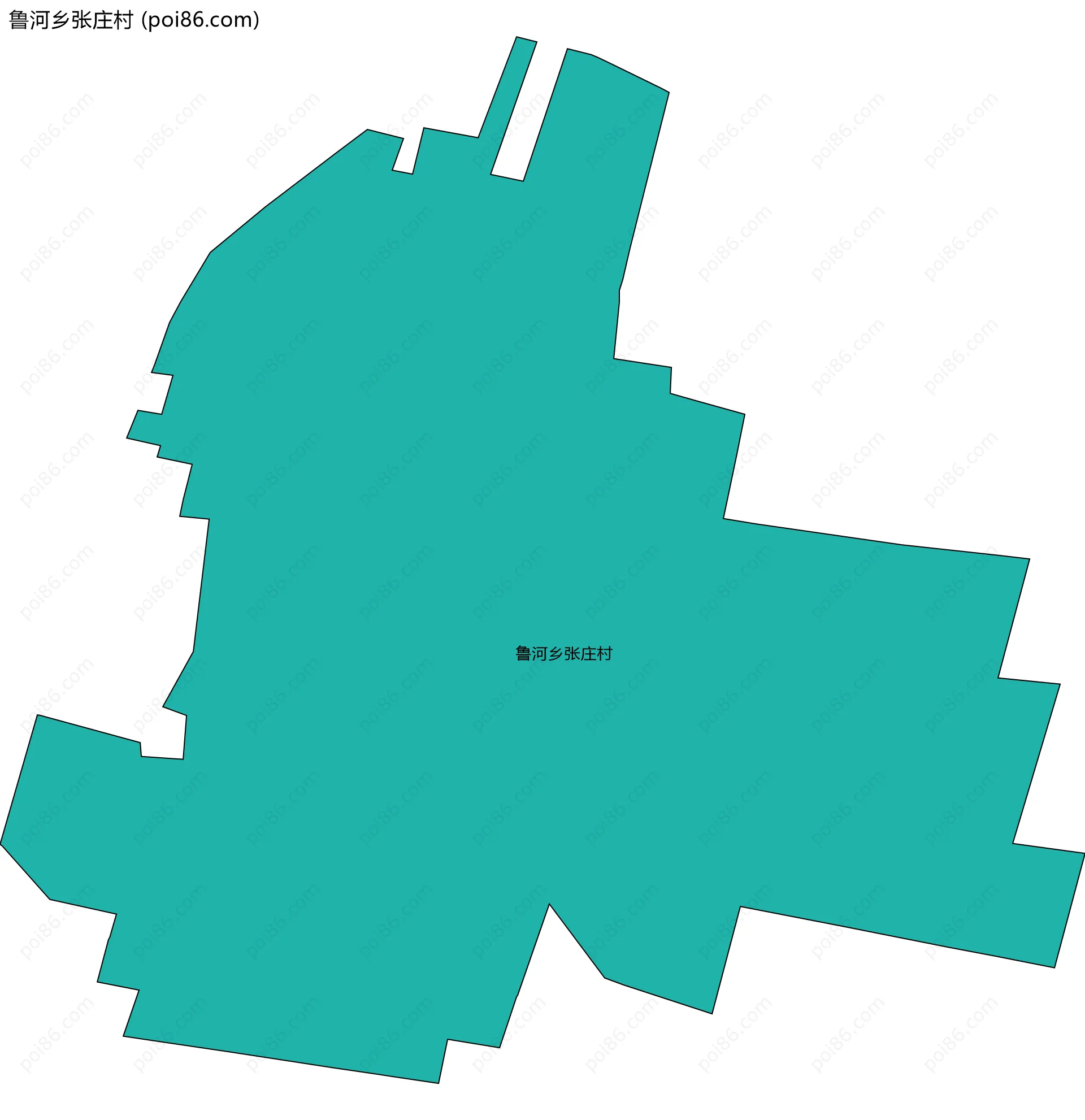 鲁河乡张庄村边界地图
