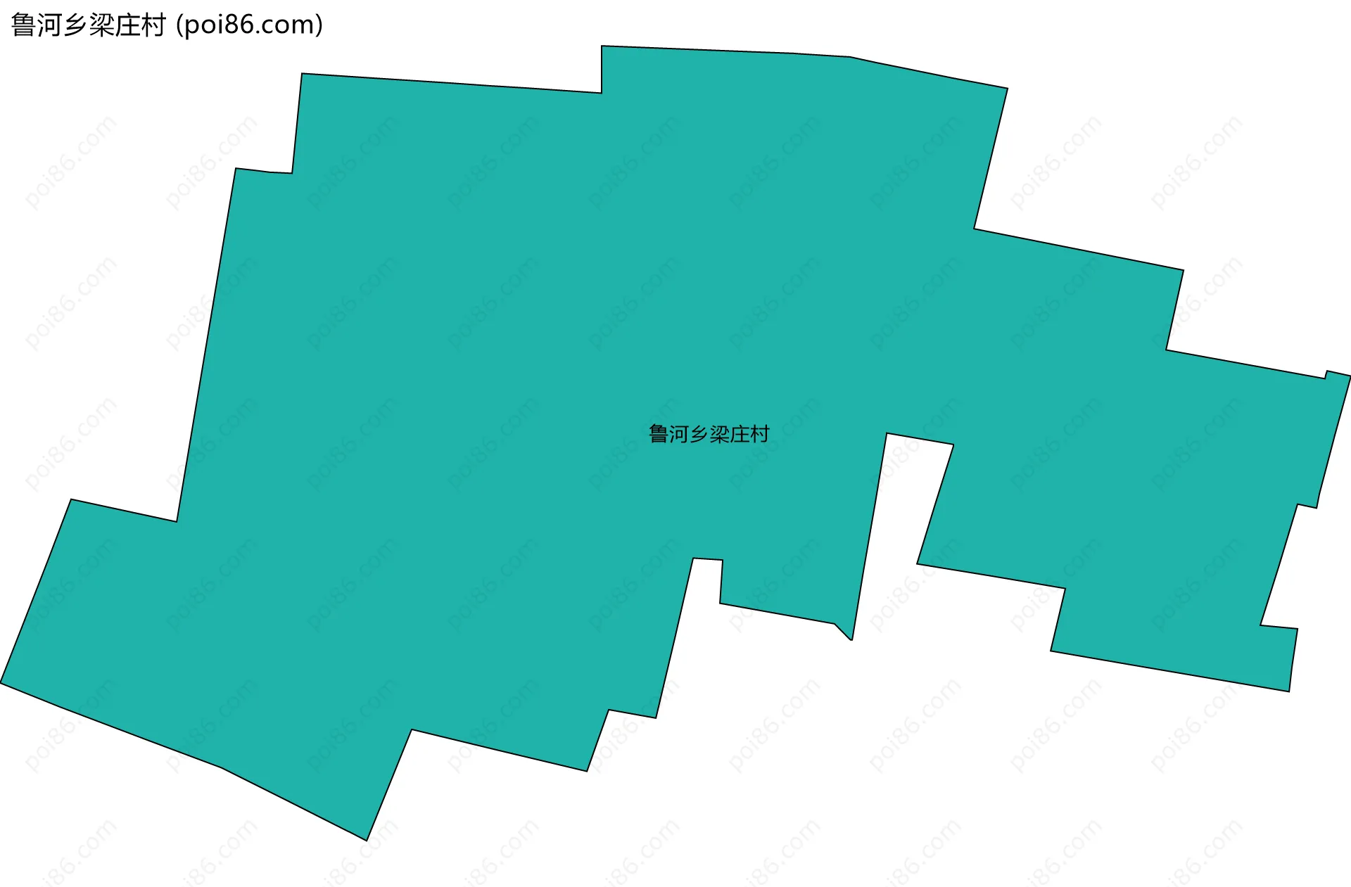 鲁河乡梁庄村边界地图