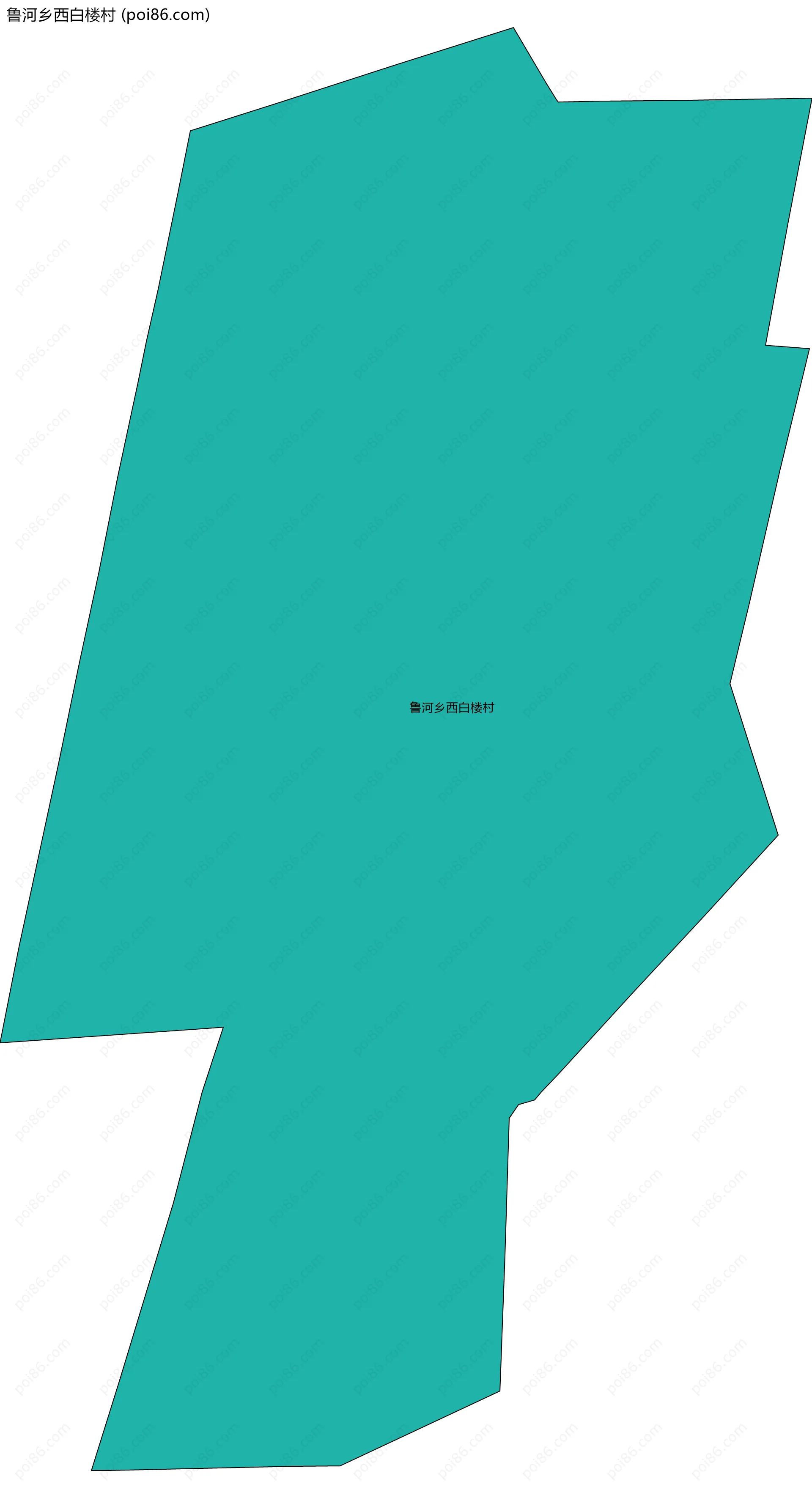 鲁河乡西白楼村边界地图