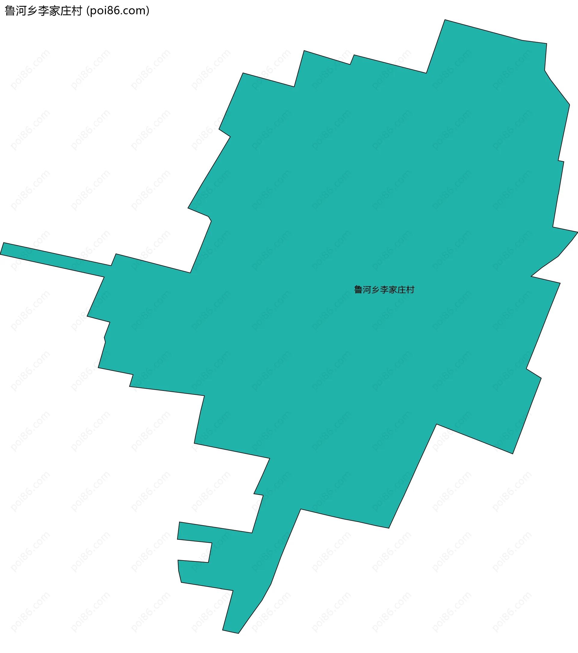 鲁河乡李家庄村边界地图