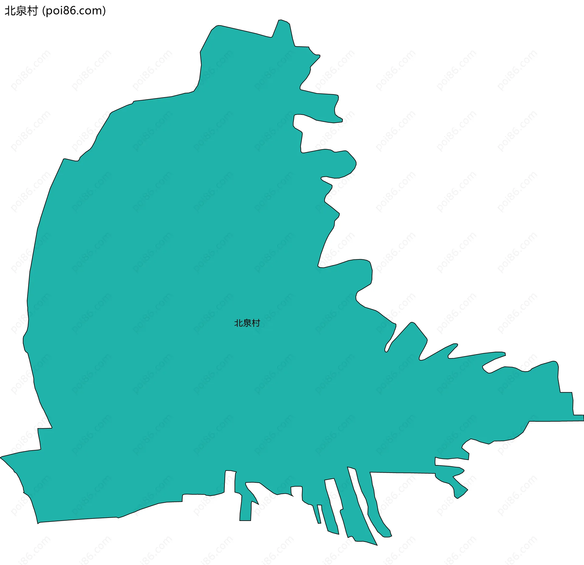 北泉村边界地图