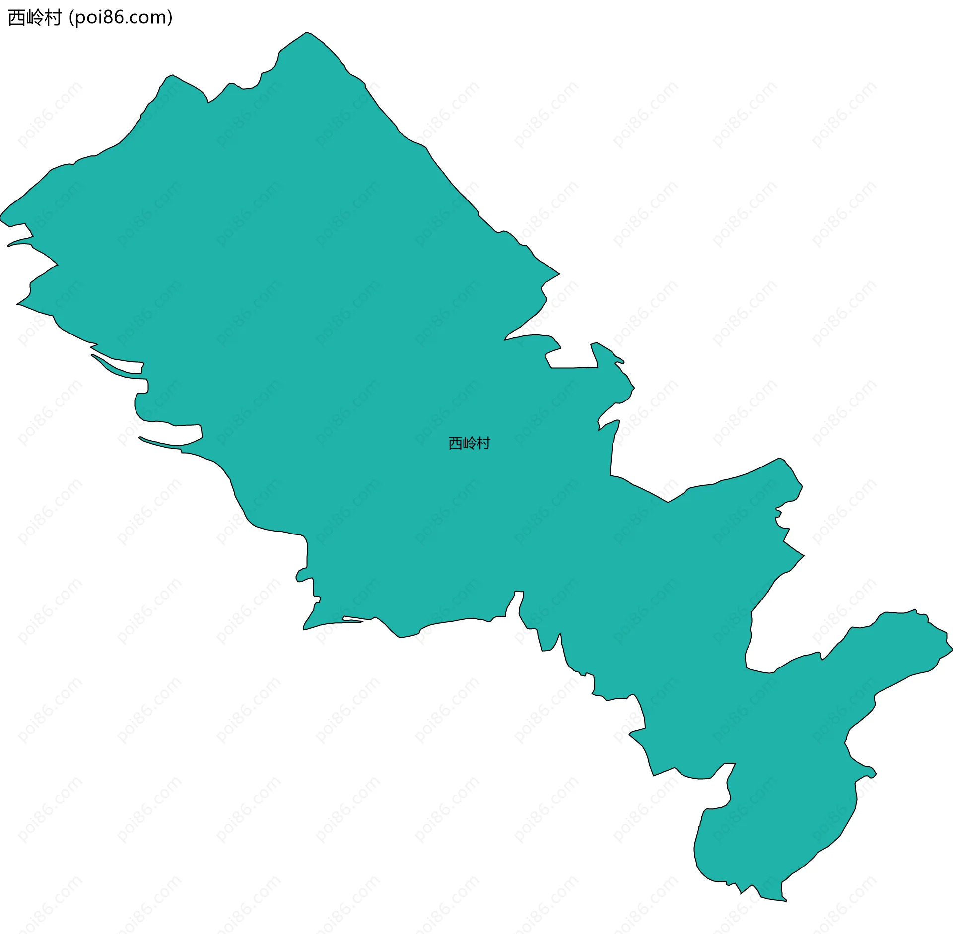 西岭村边界地图