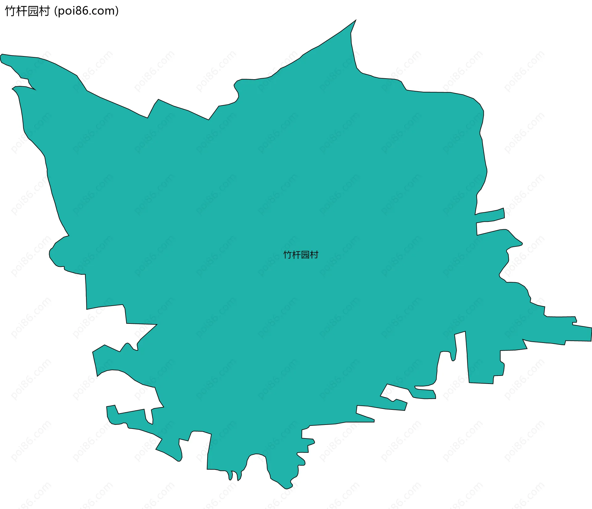 竹杆园村边界地图