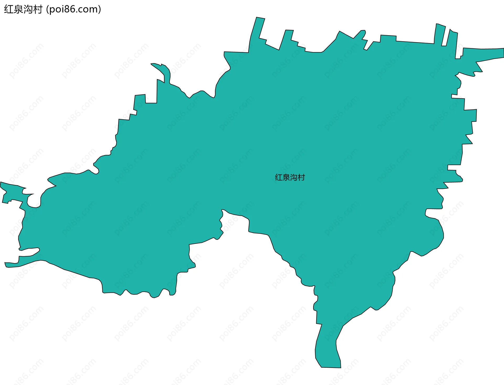 红泉沟村边界地图