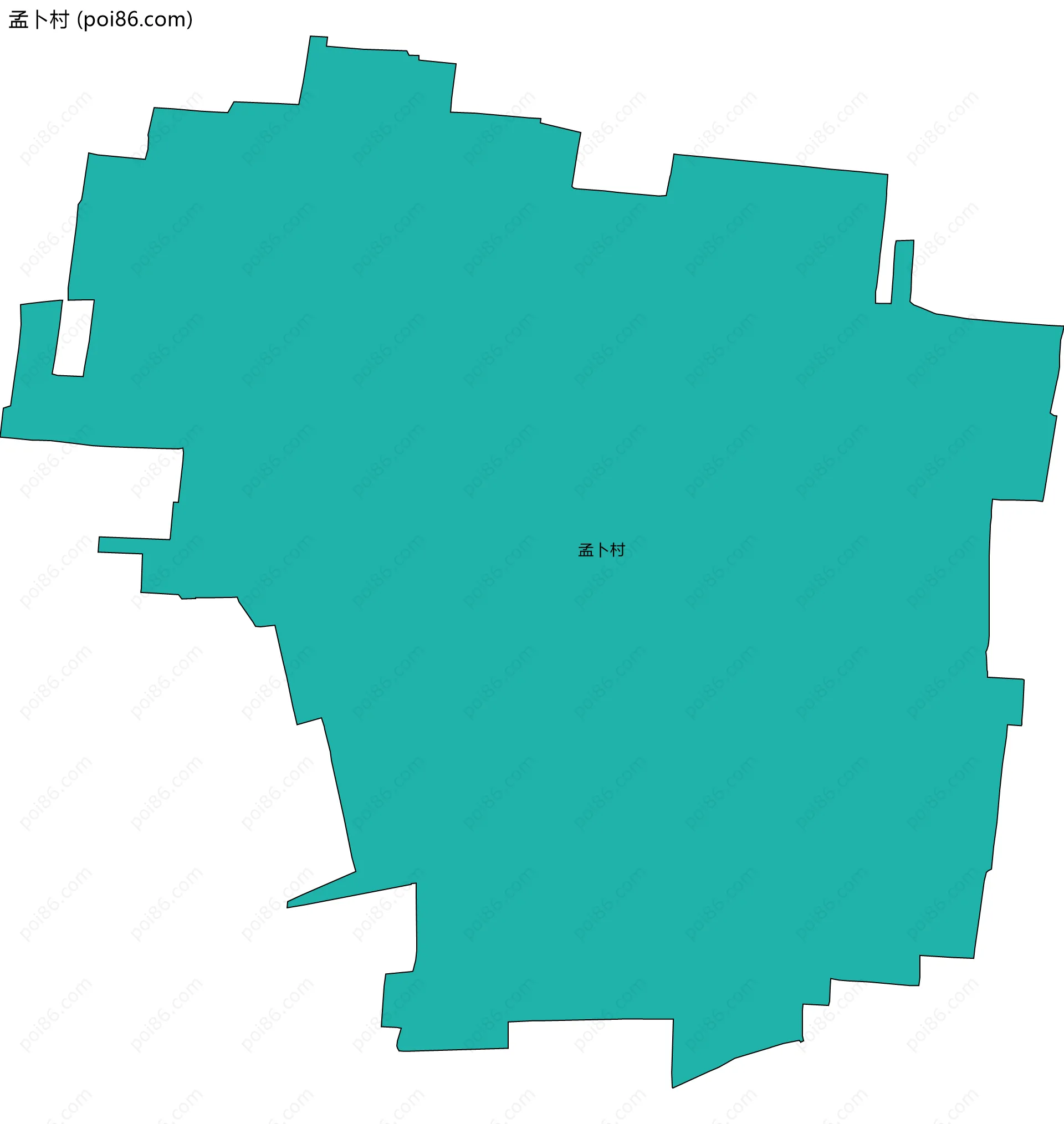 孟卜村边界地图