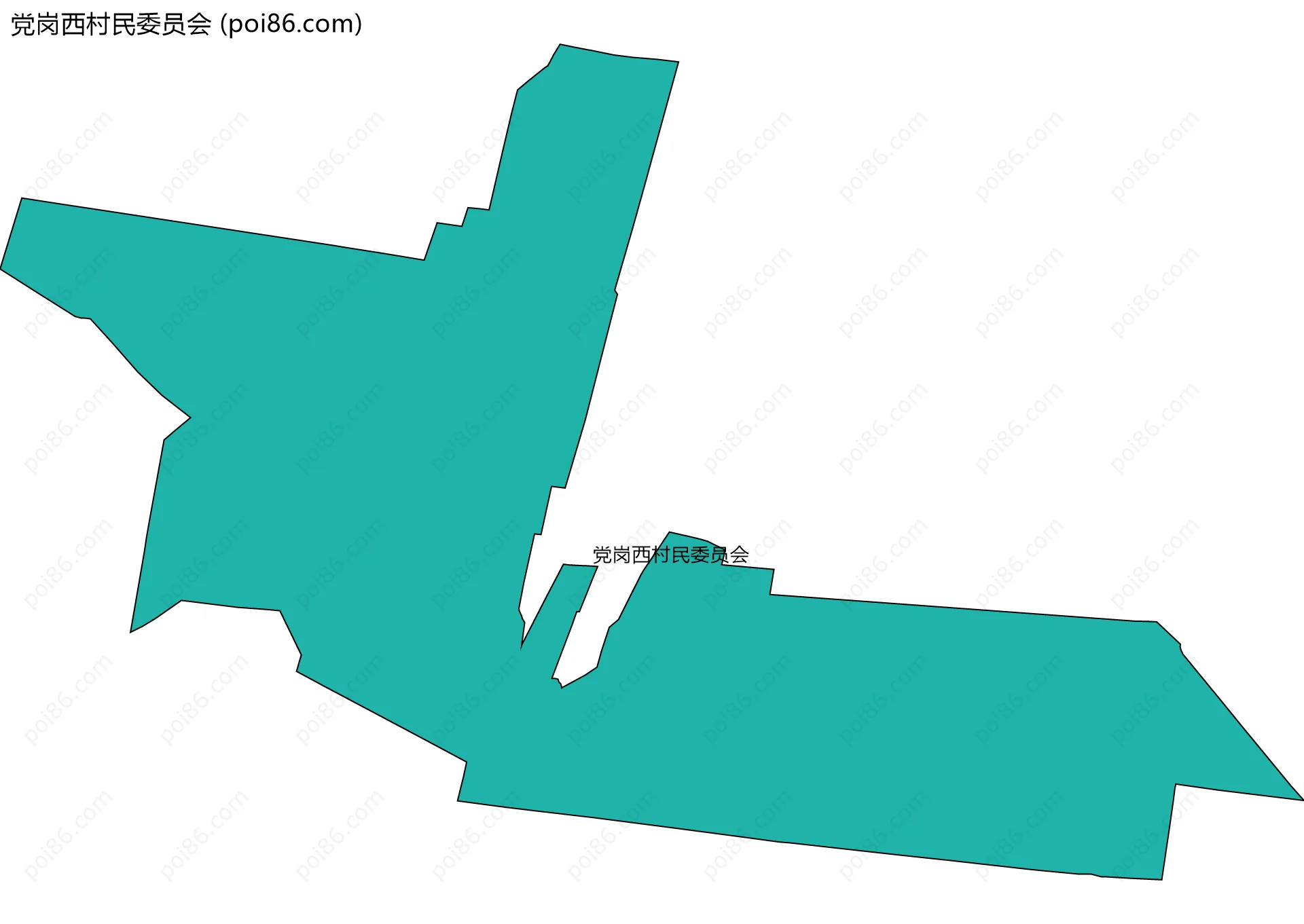 党岗西村民委员会边界地图