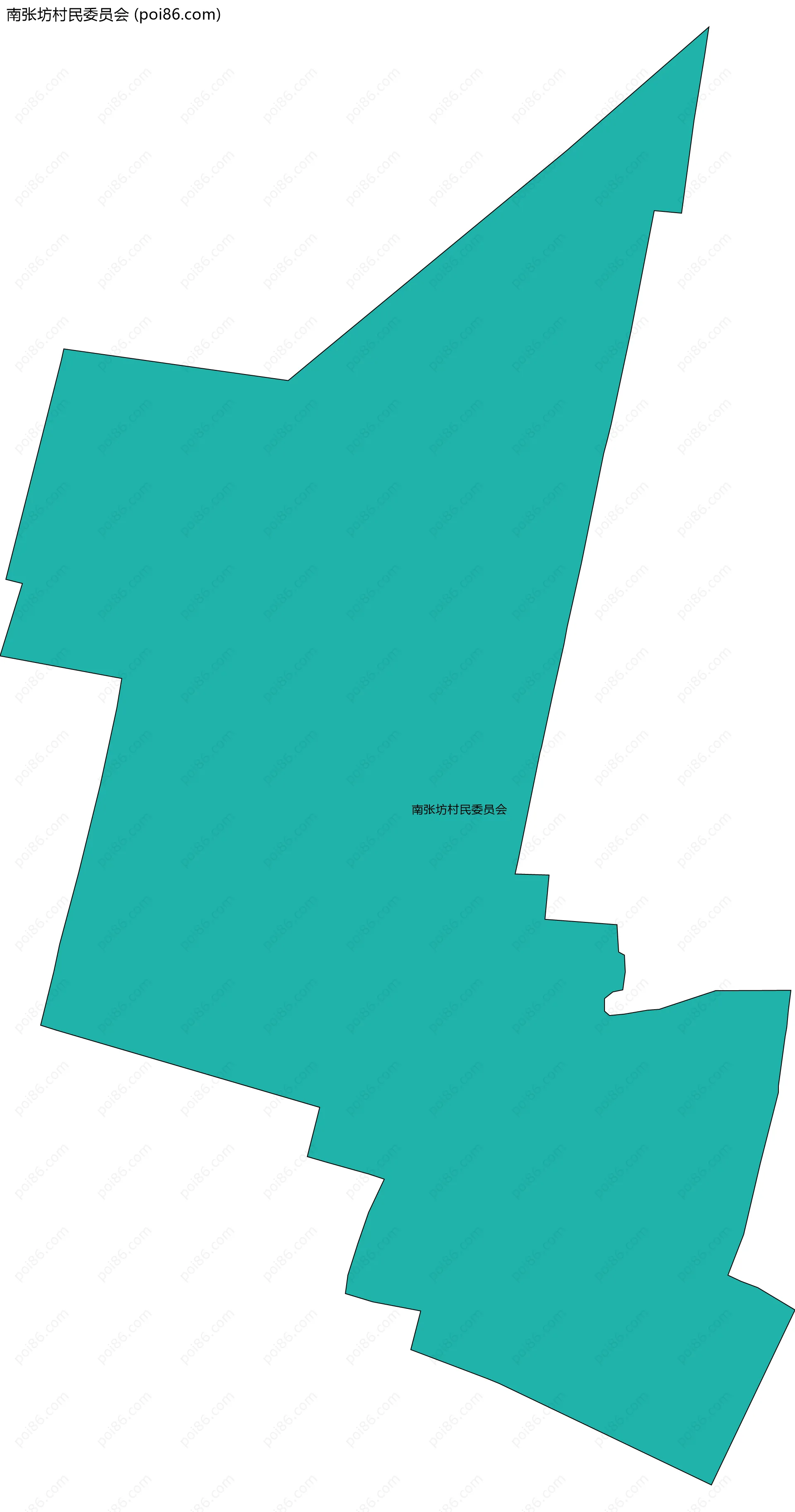 南张坊村民委员会边界地图