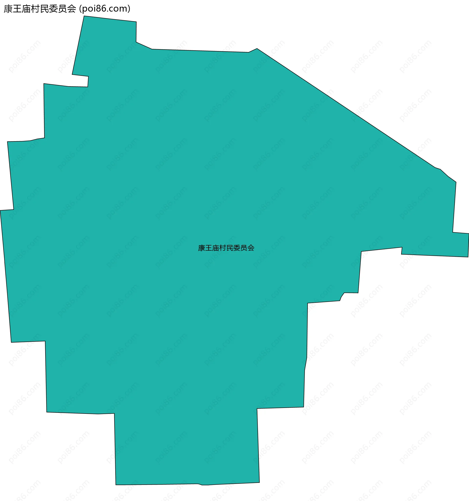 康王庙村民委员会边界地图