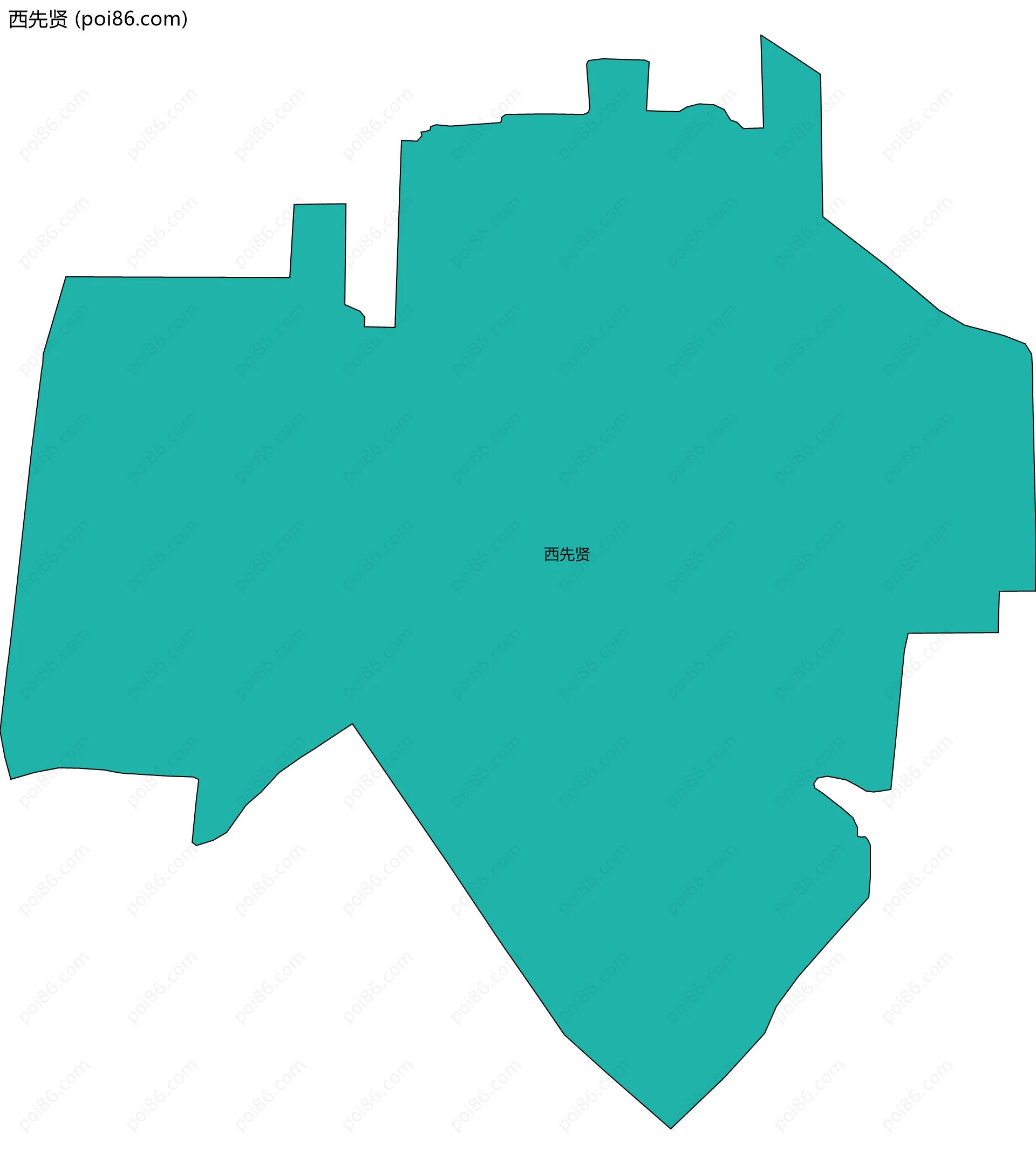 西先贤边界地图