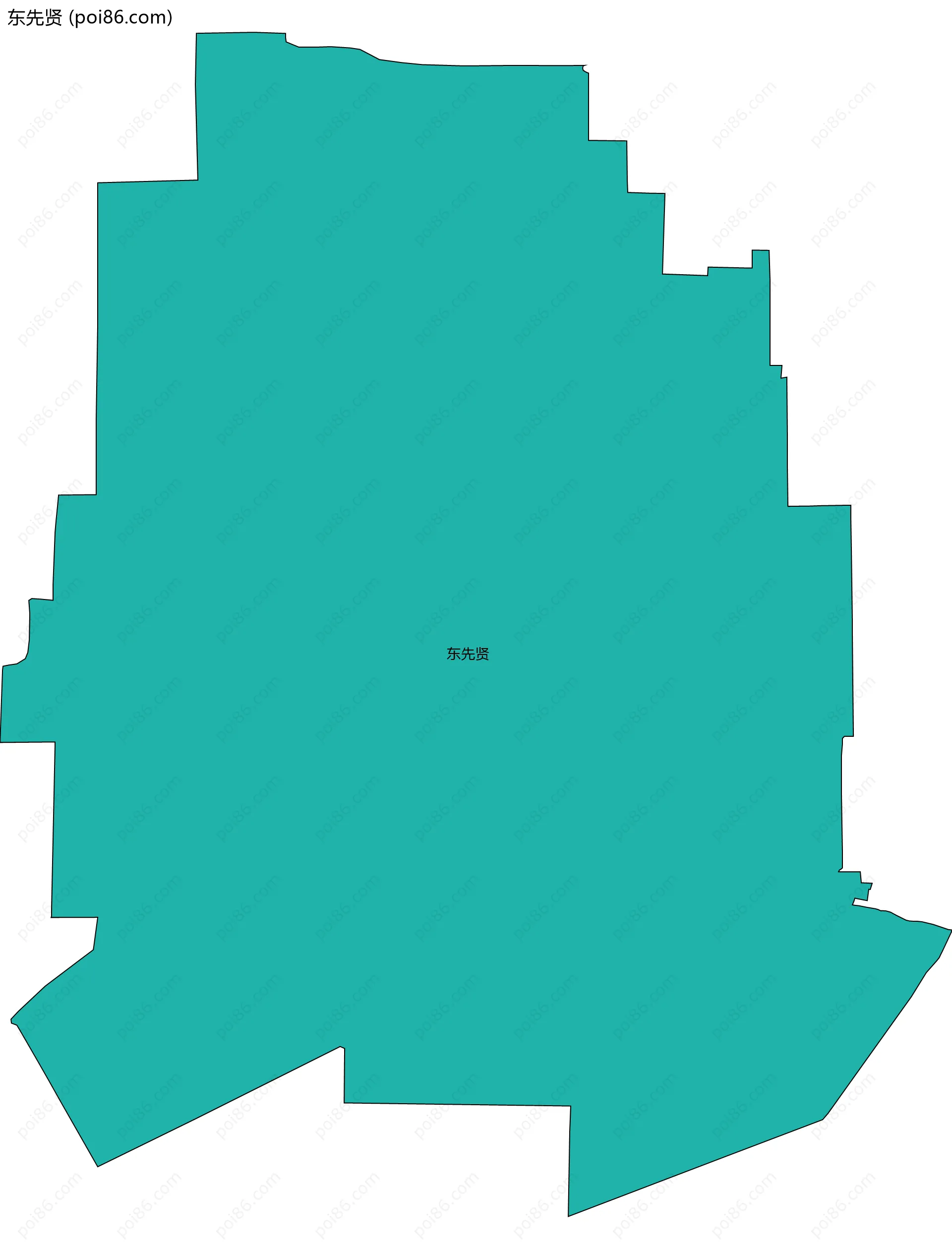 东先贤边界地图