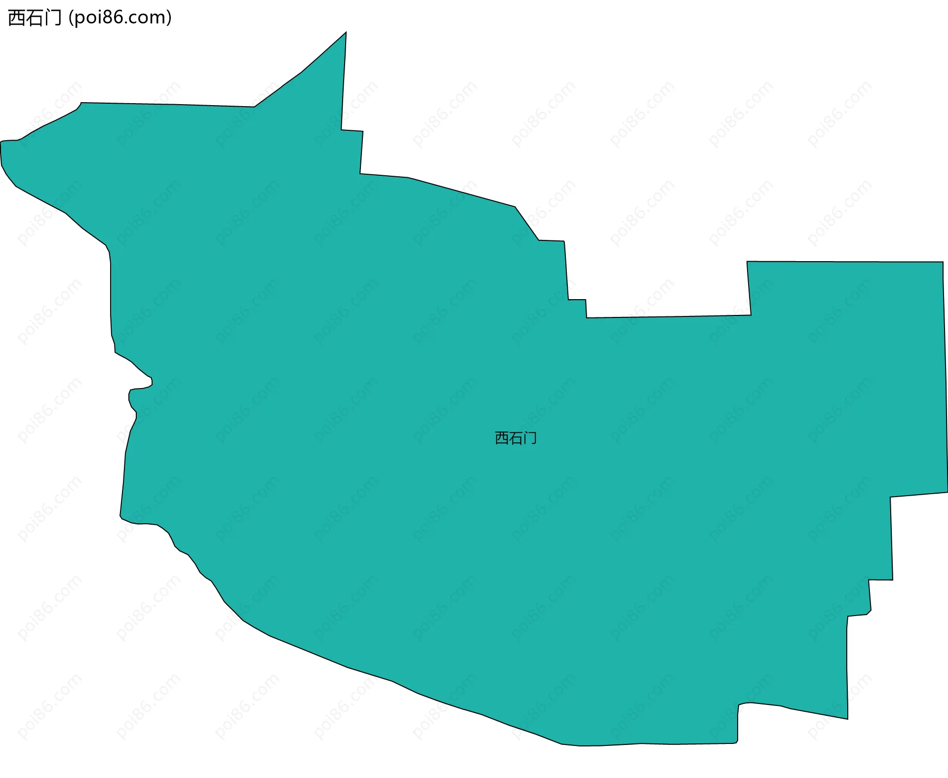 西石门边界地图
