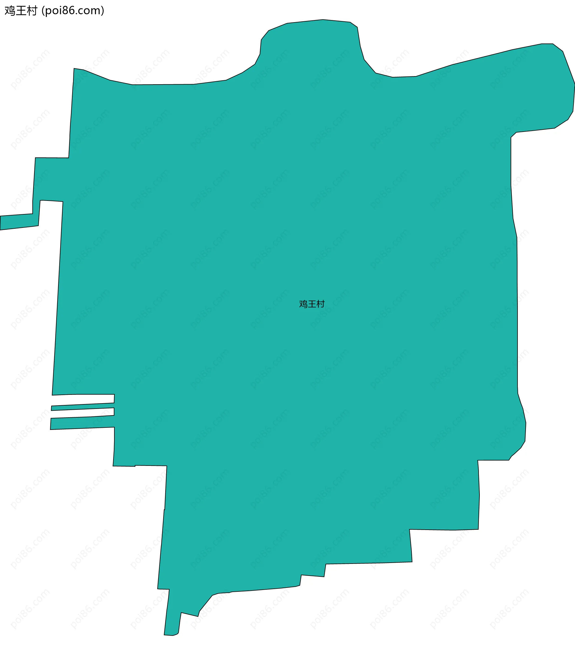 鸡王村边界地图