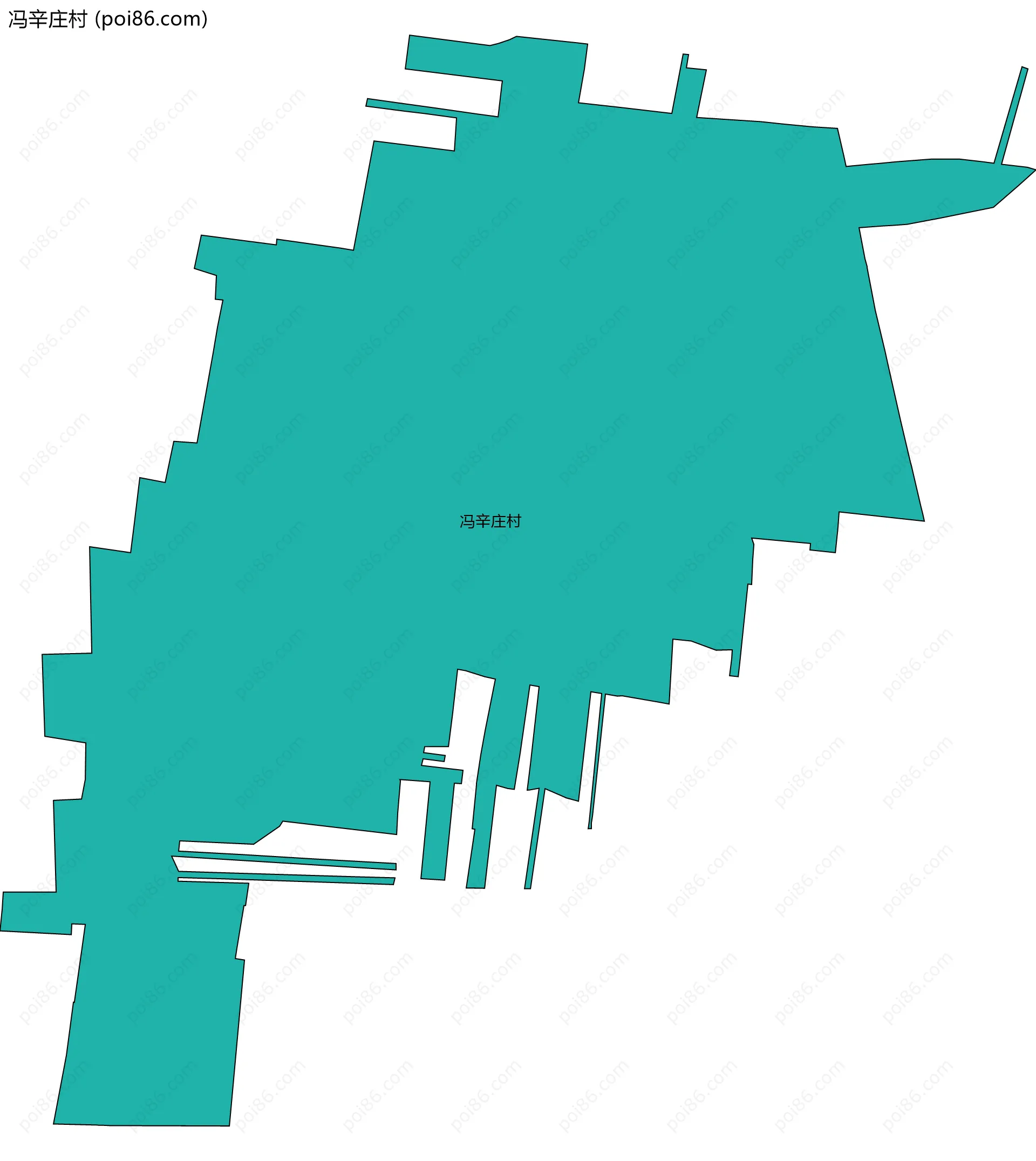 冯辛庄村边界地图