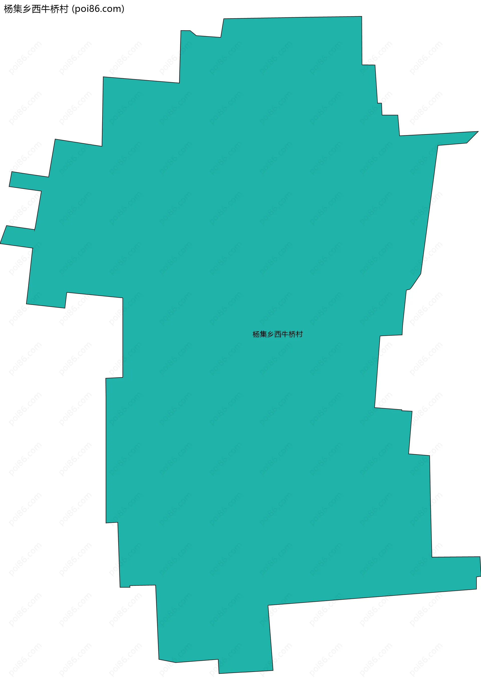 杨集乡西牛桥村边界地图