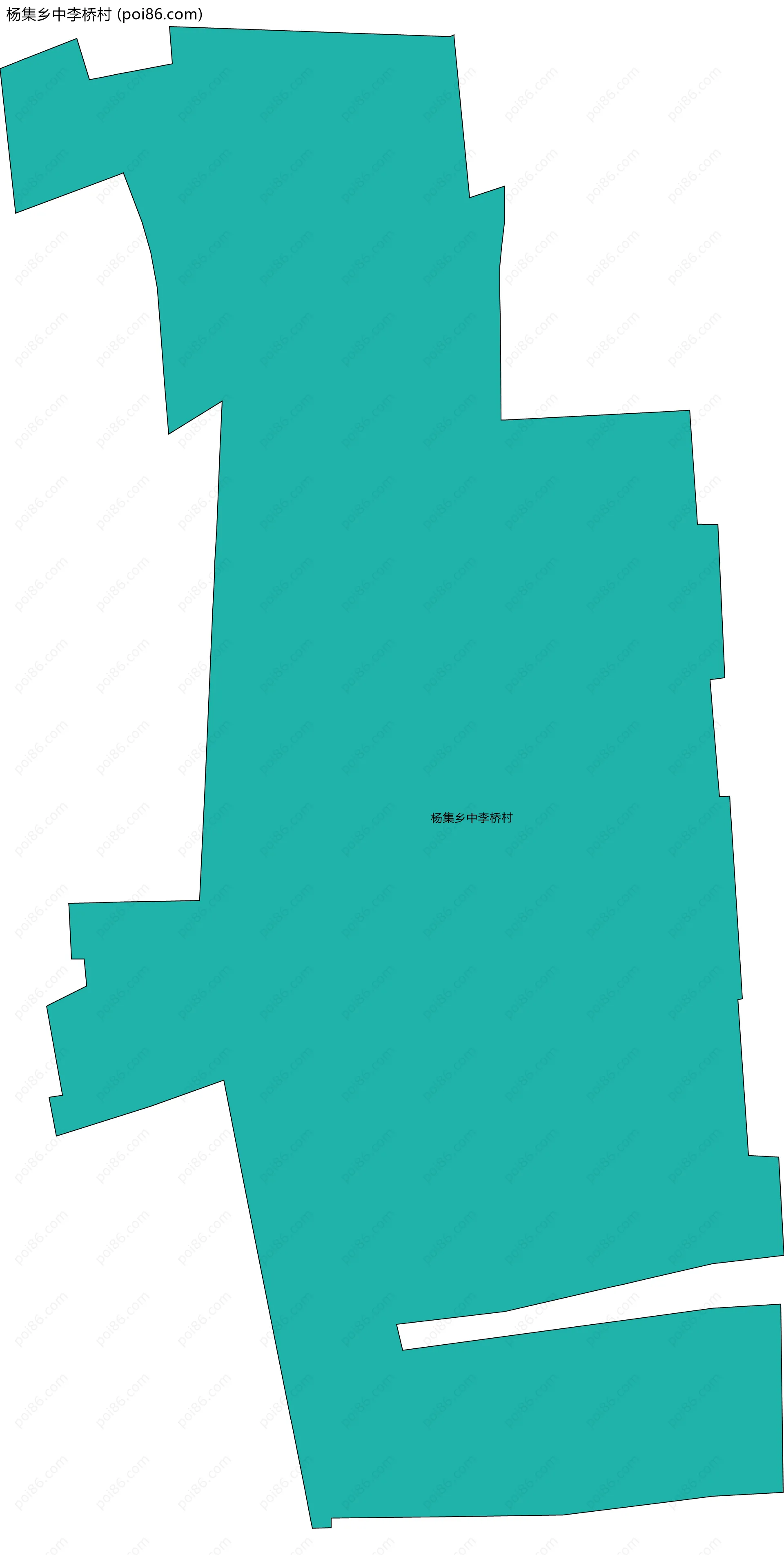 杨集乡中李桥村边界地图