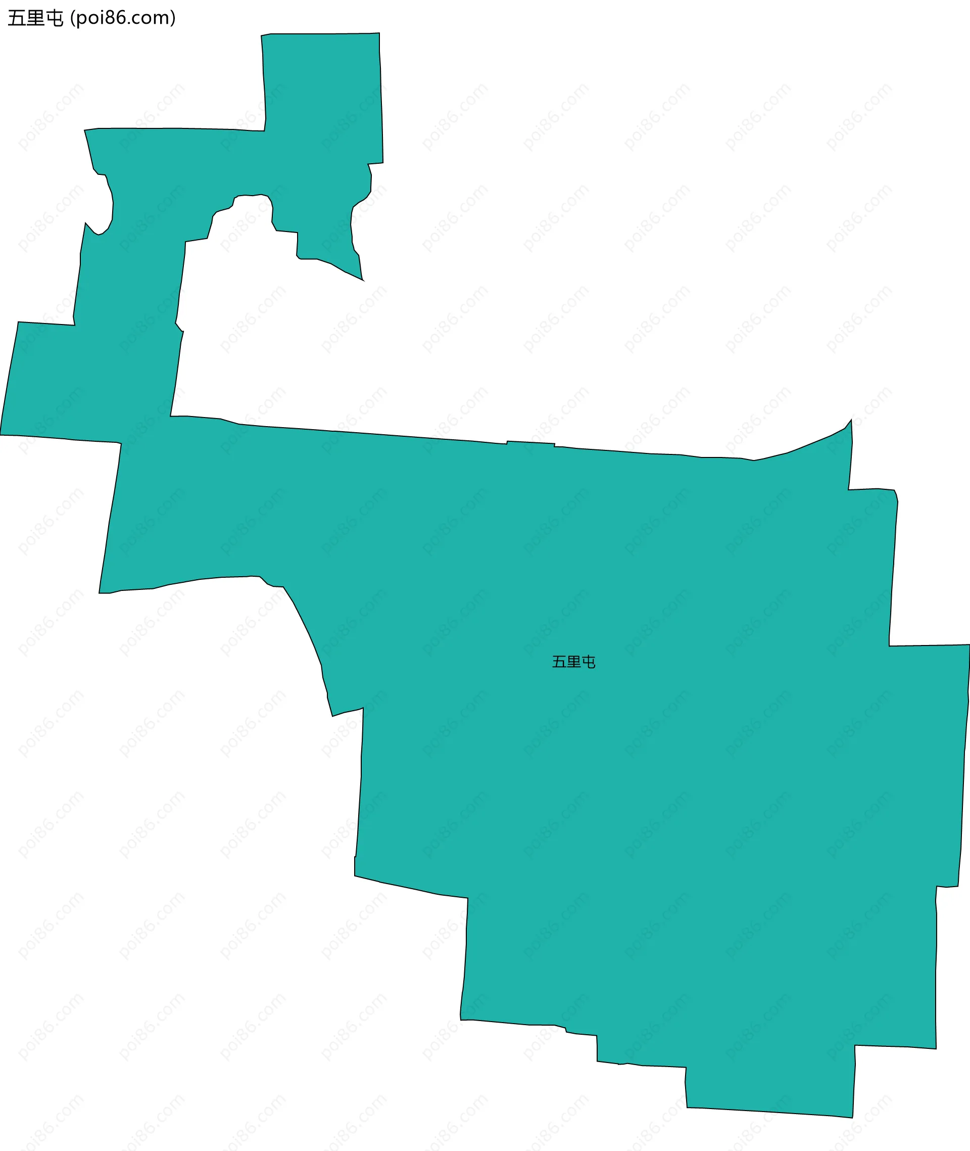 五里屯边界地图