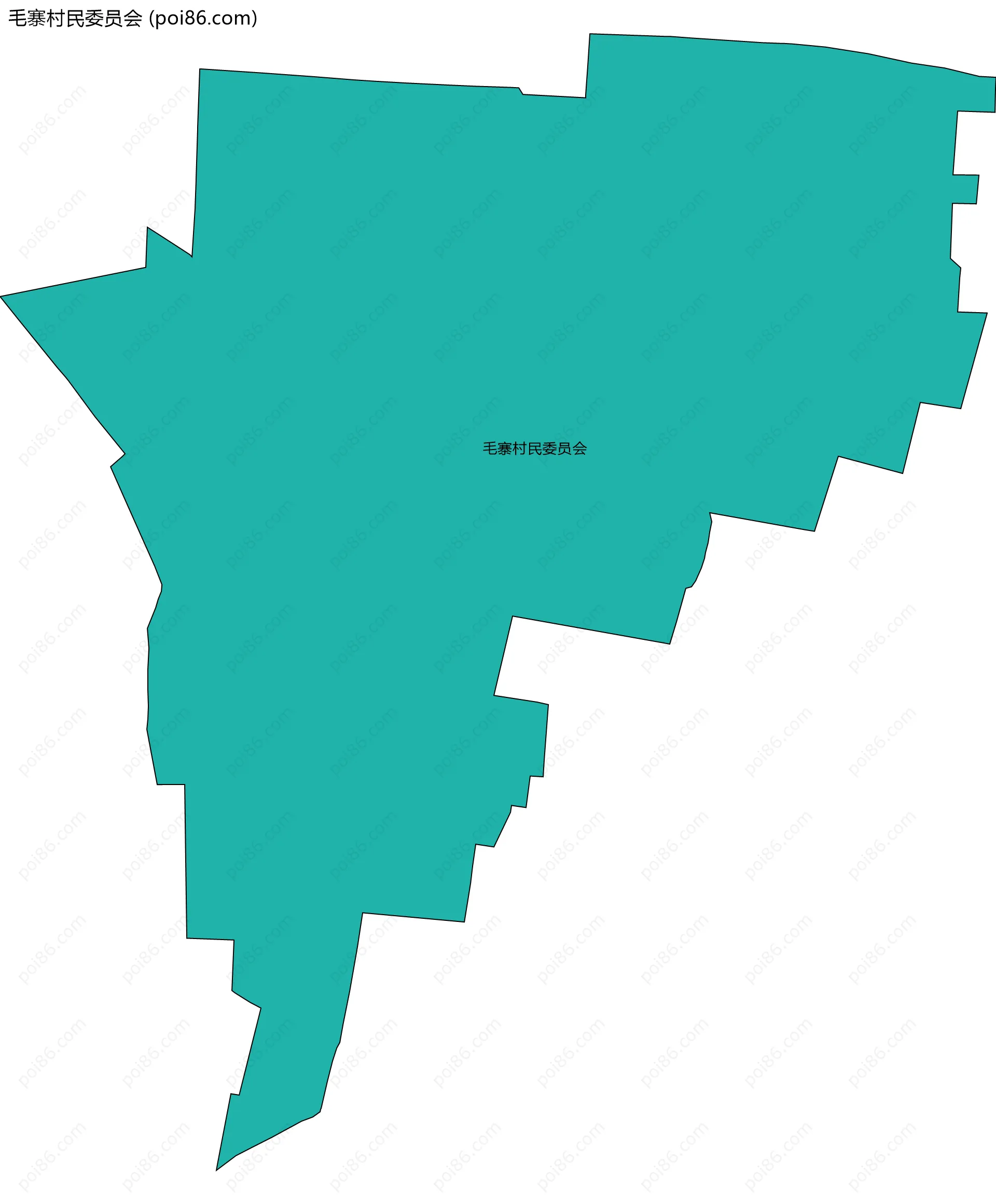 毛寨村民委员会边界地图