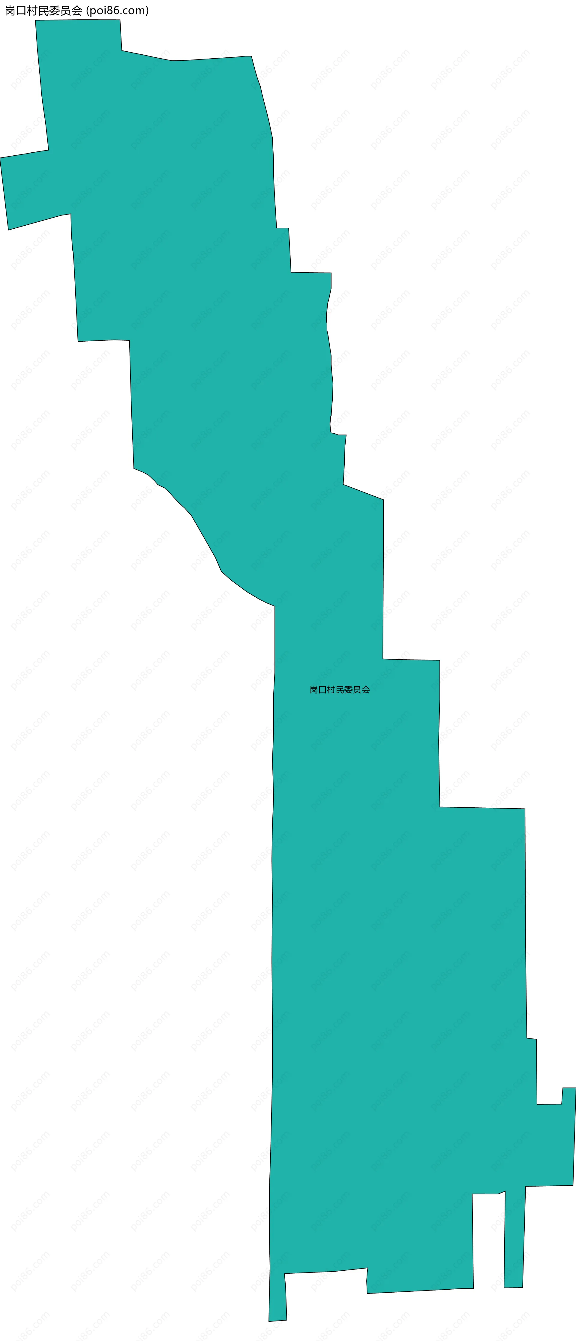 岗口村民委员会边界地图