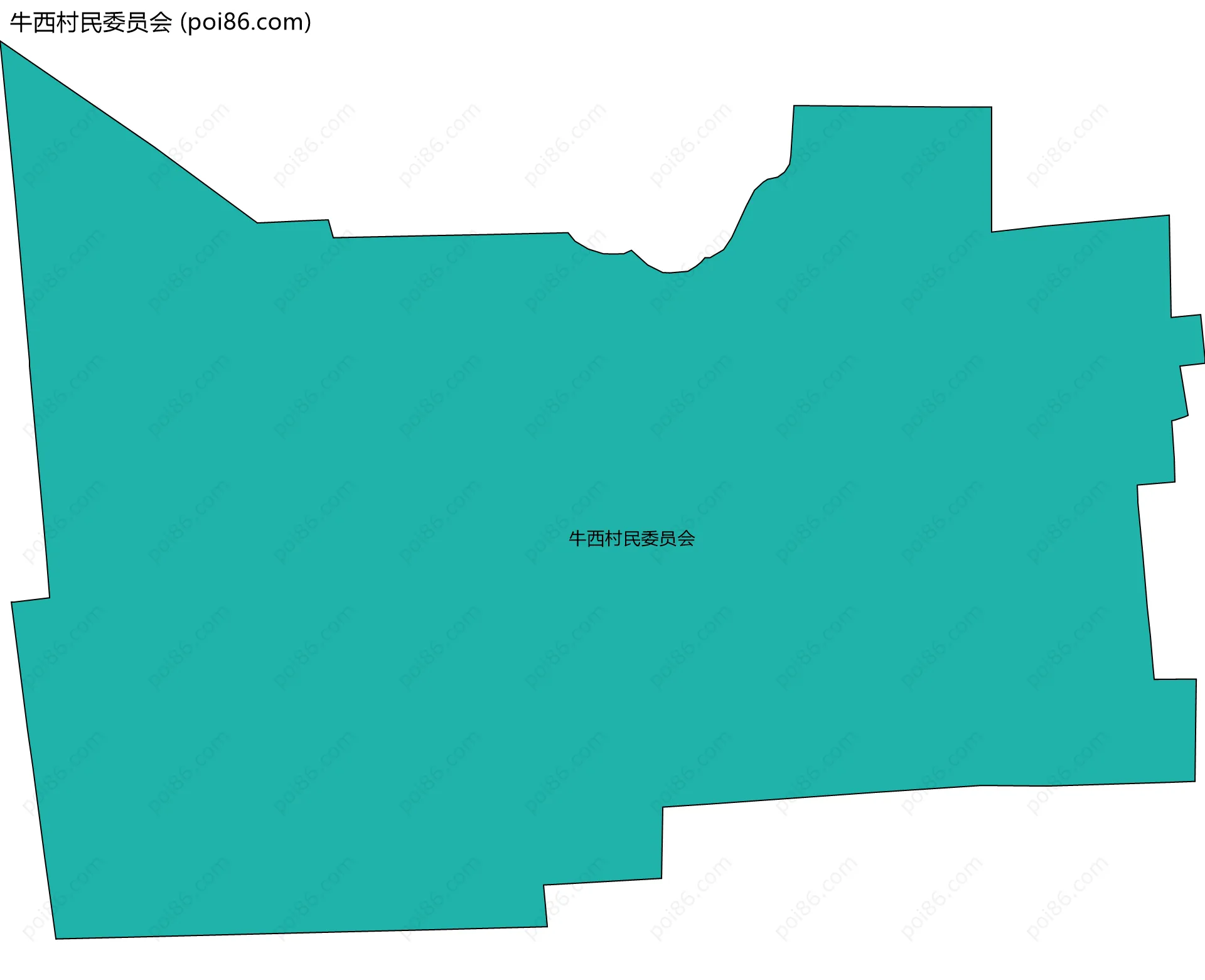 牛西村民委员会边界地图