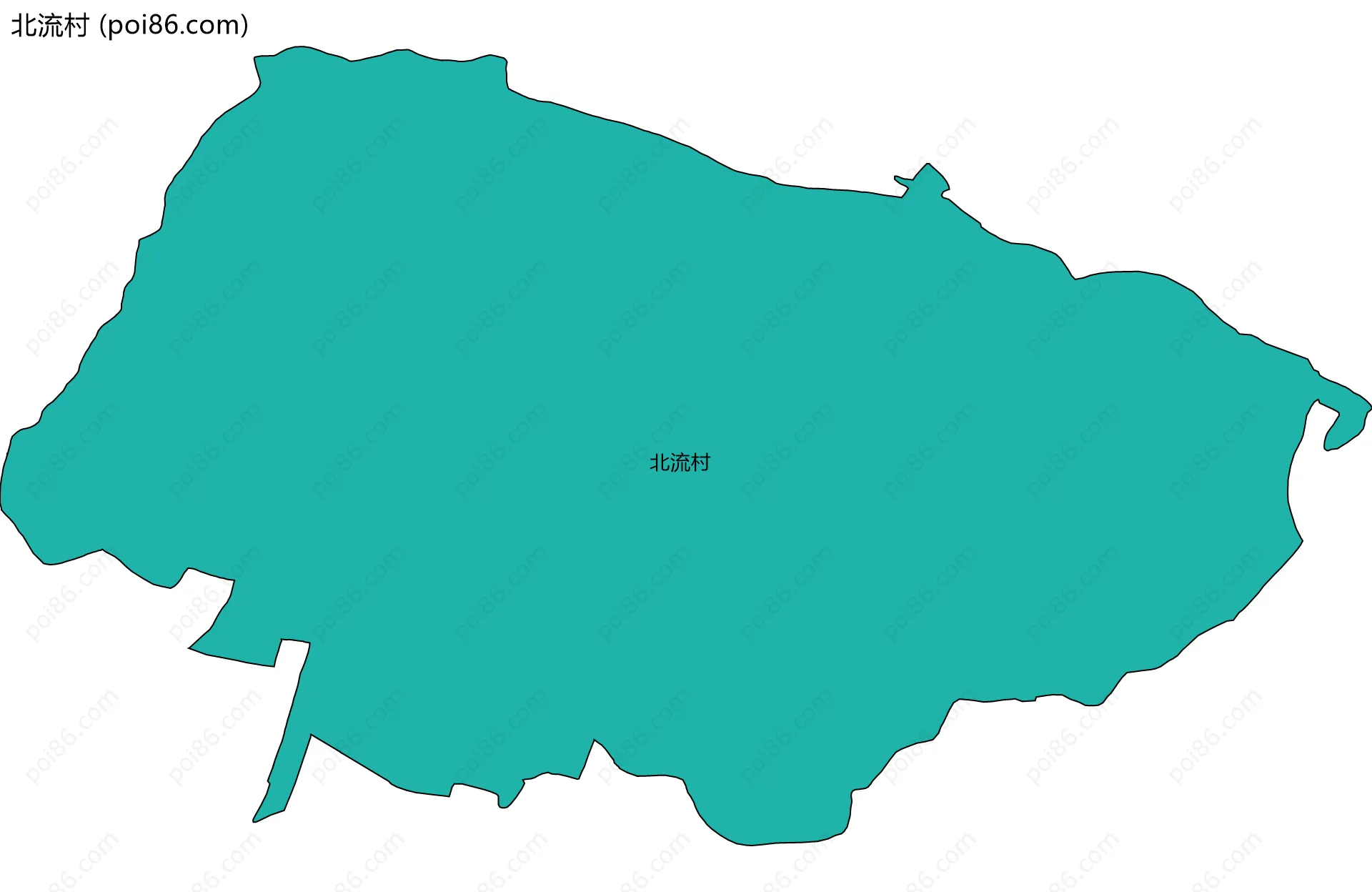 北流村边界地图