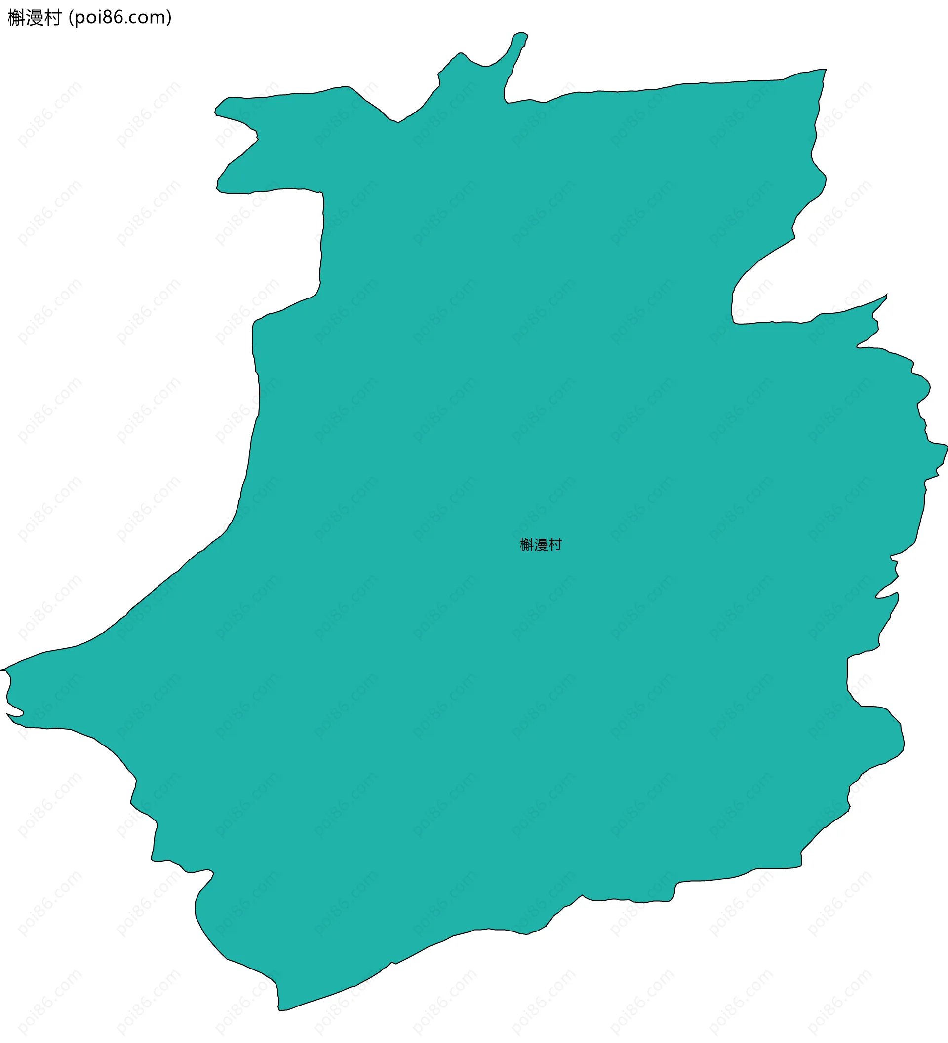 槲漫村边界地图