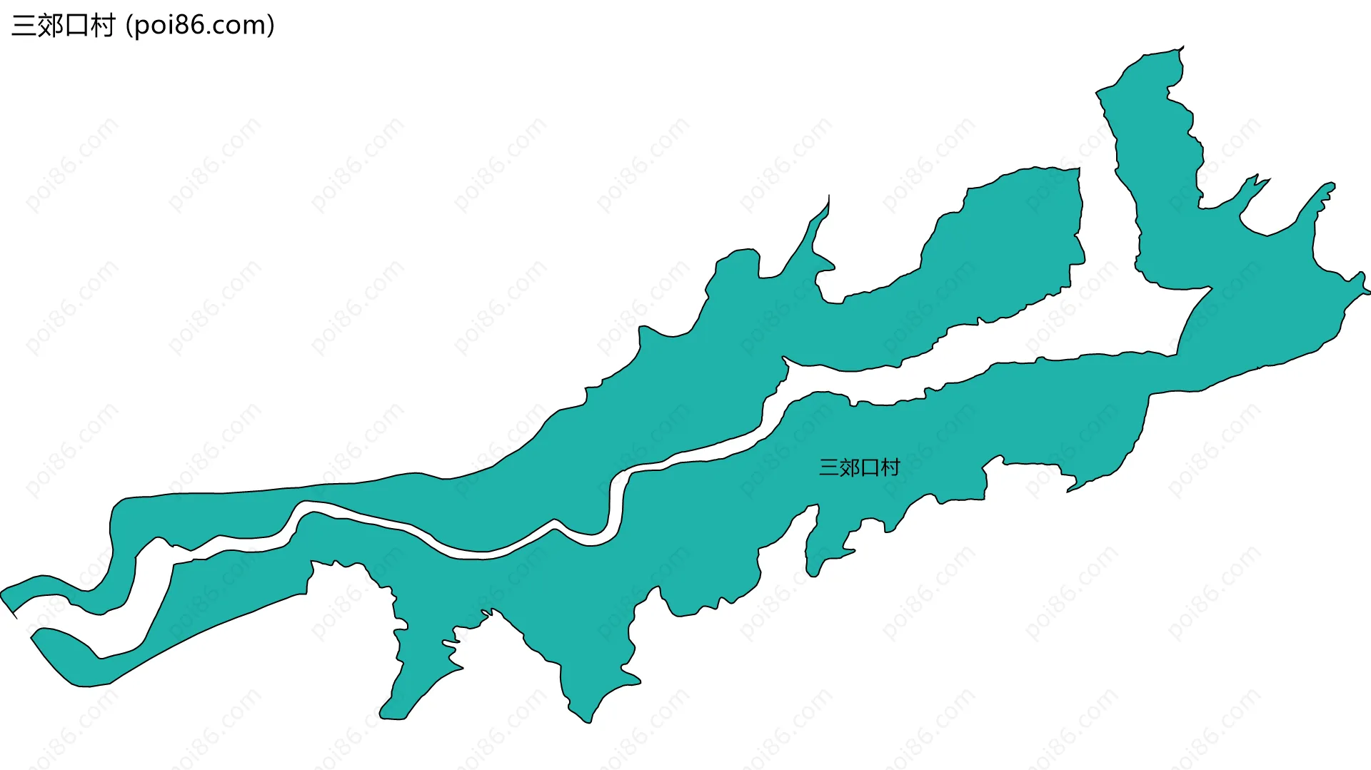 三郊口村边界地图