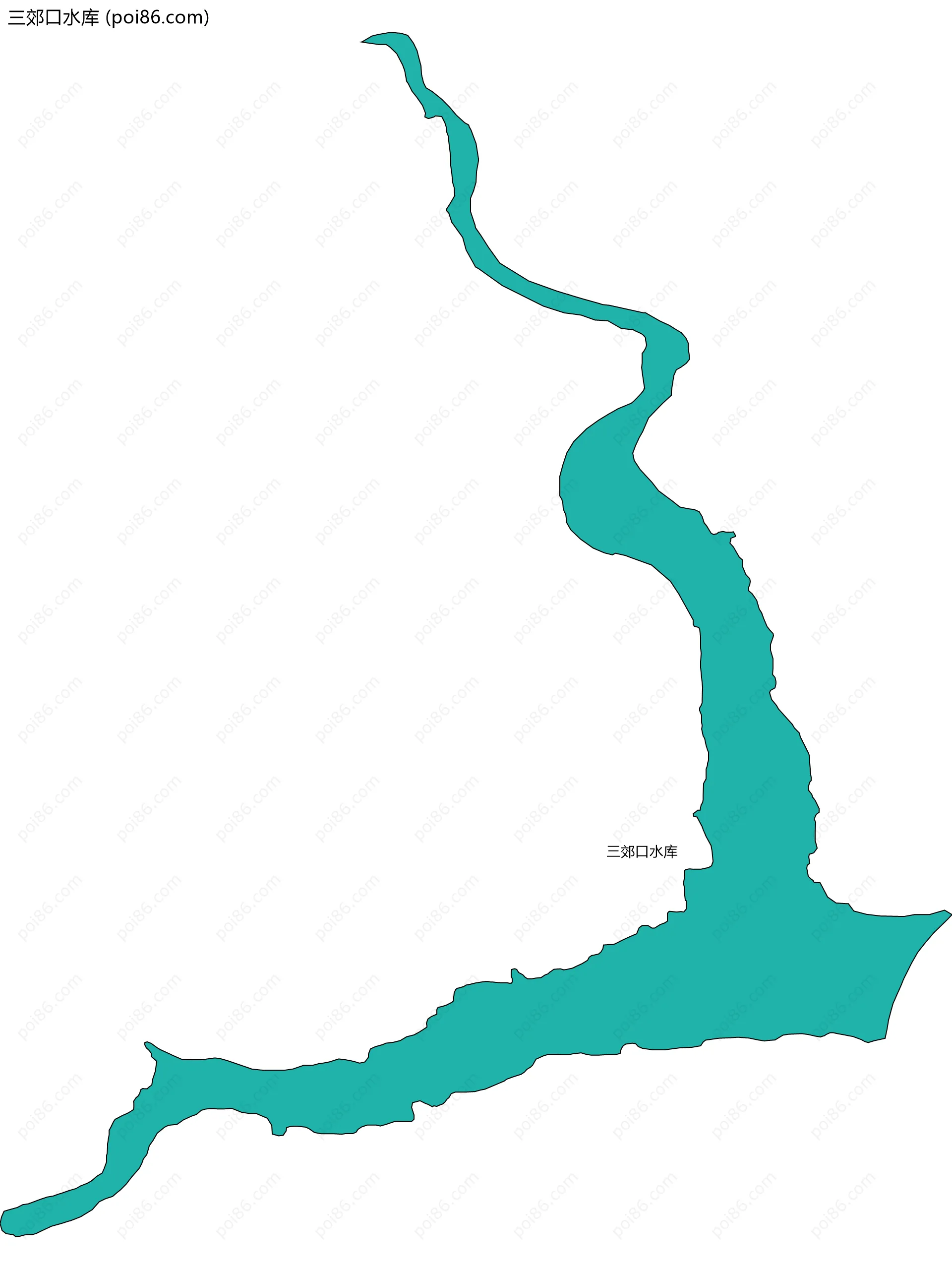 三郊口水库边界地图