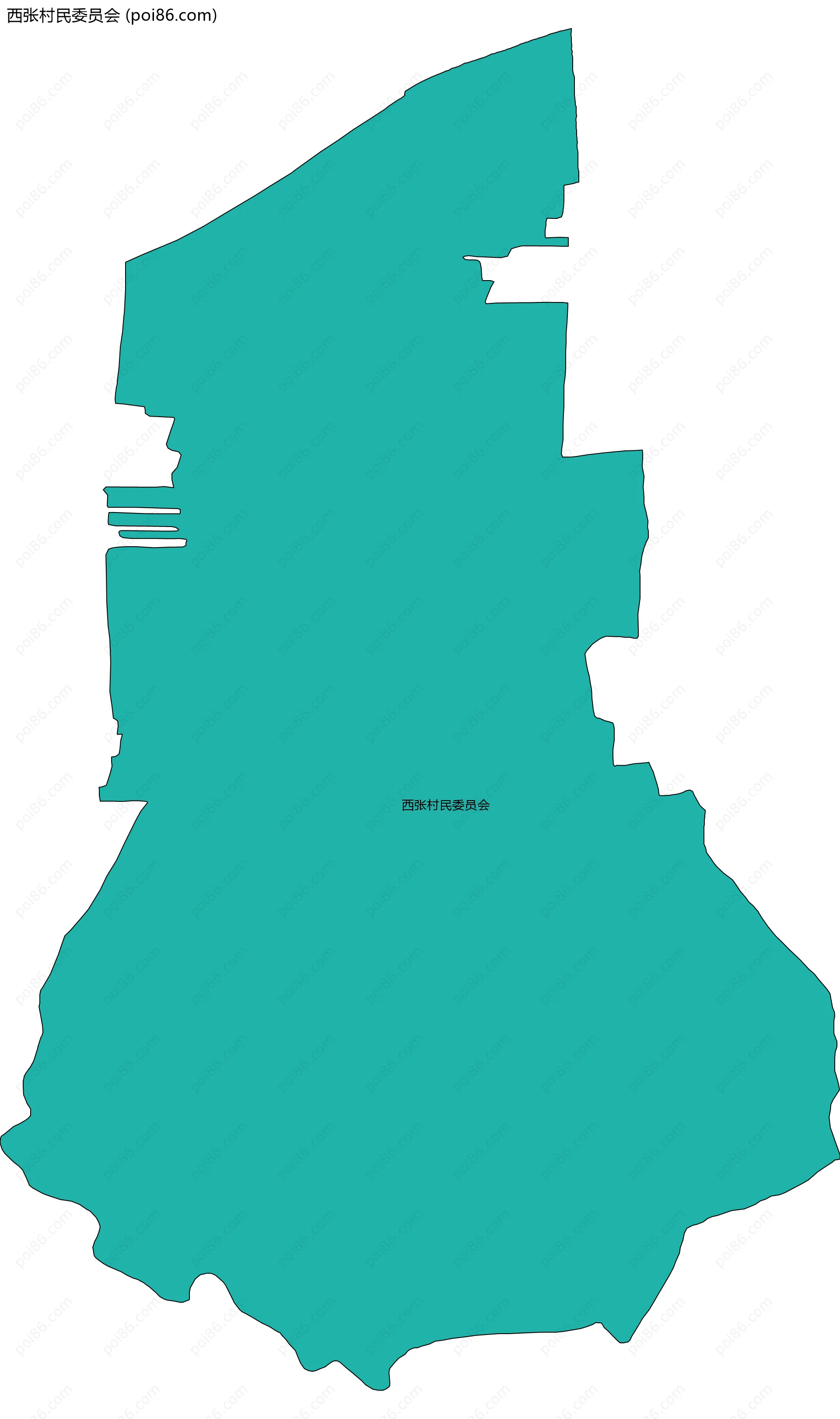 西张村民委员会边界地图