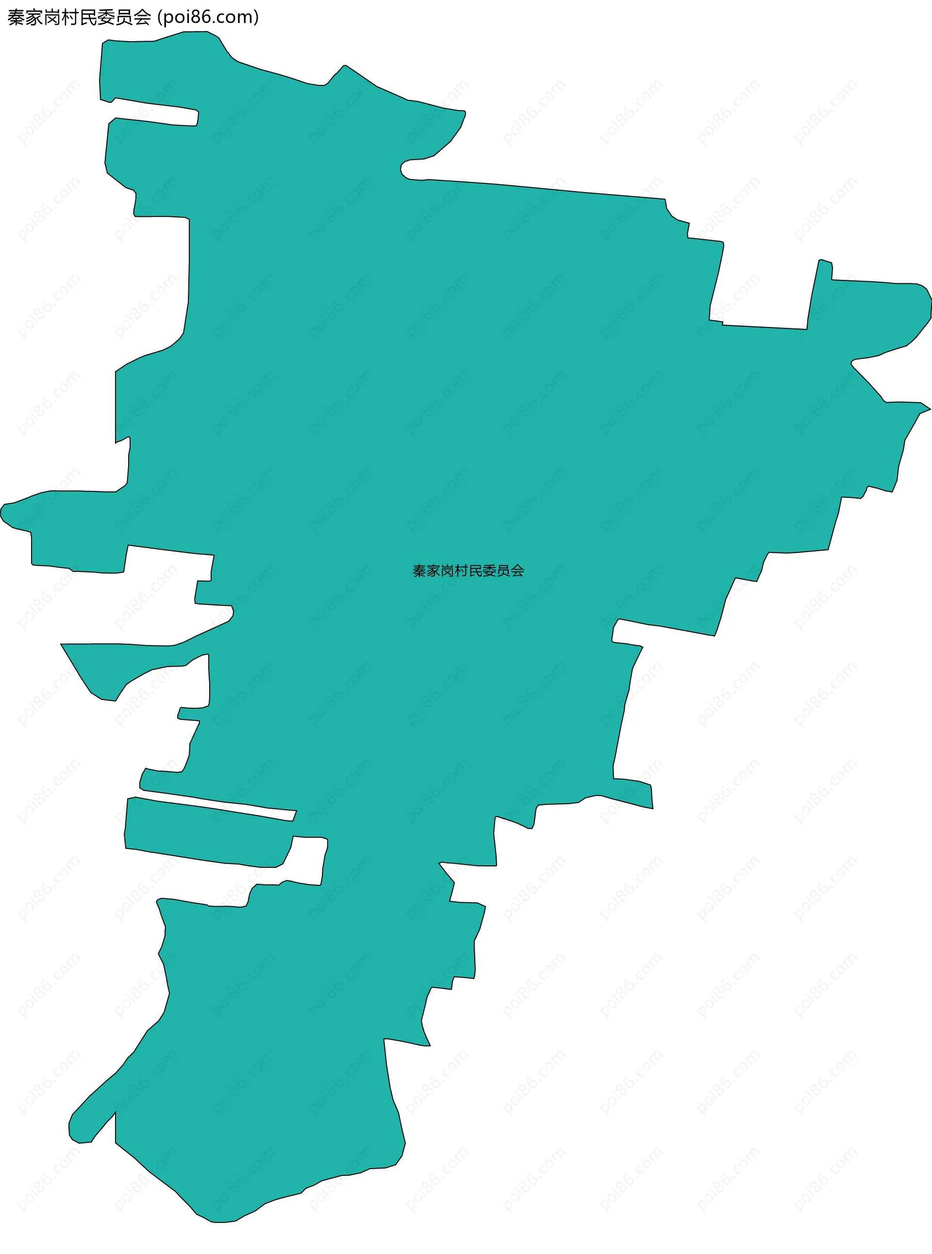 秦家岗村民委员会边界地图