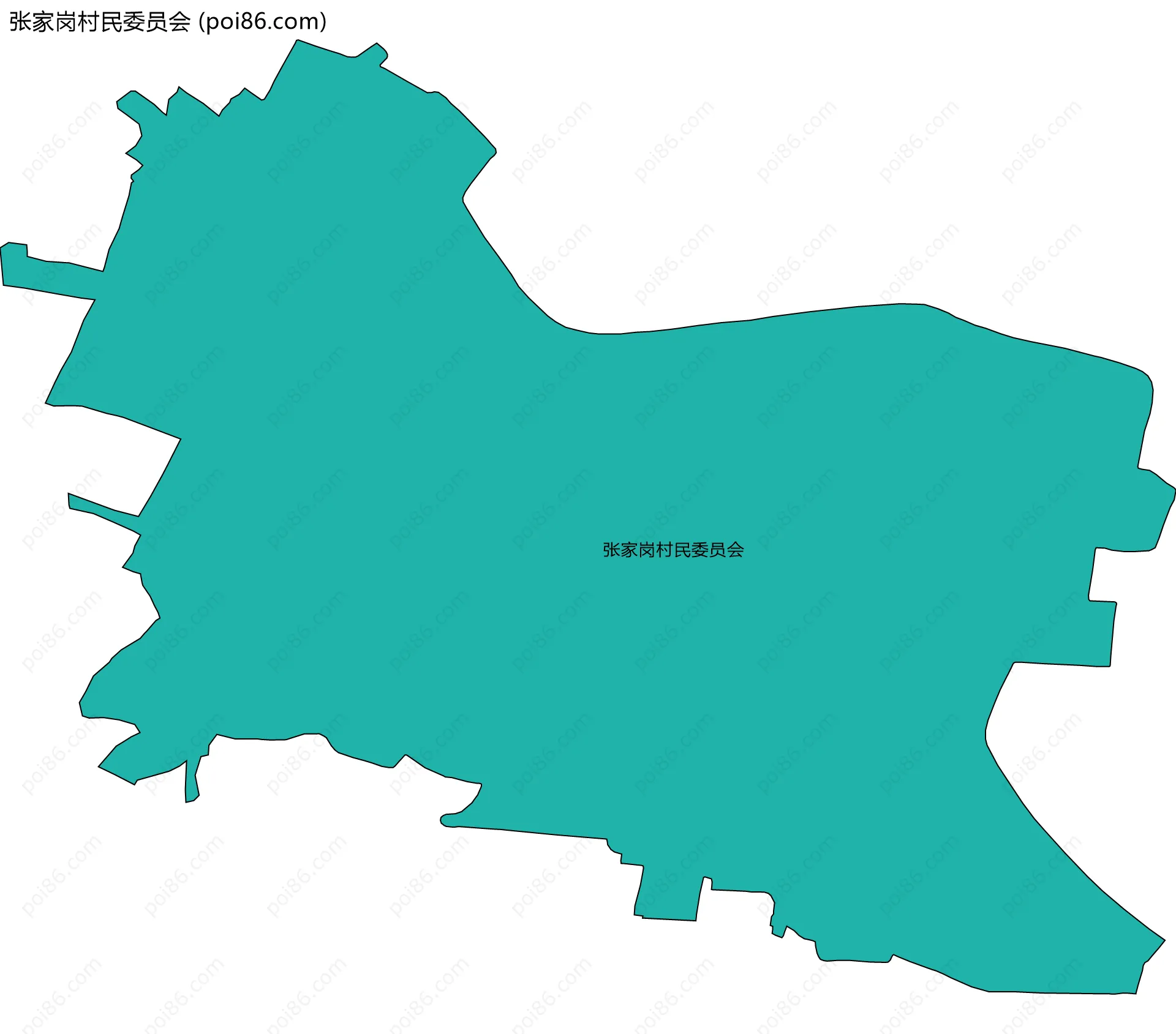 张家岗村民委员会边界地图