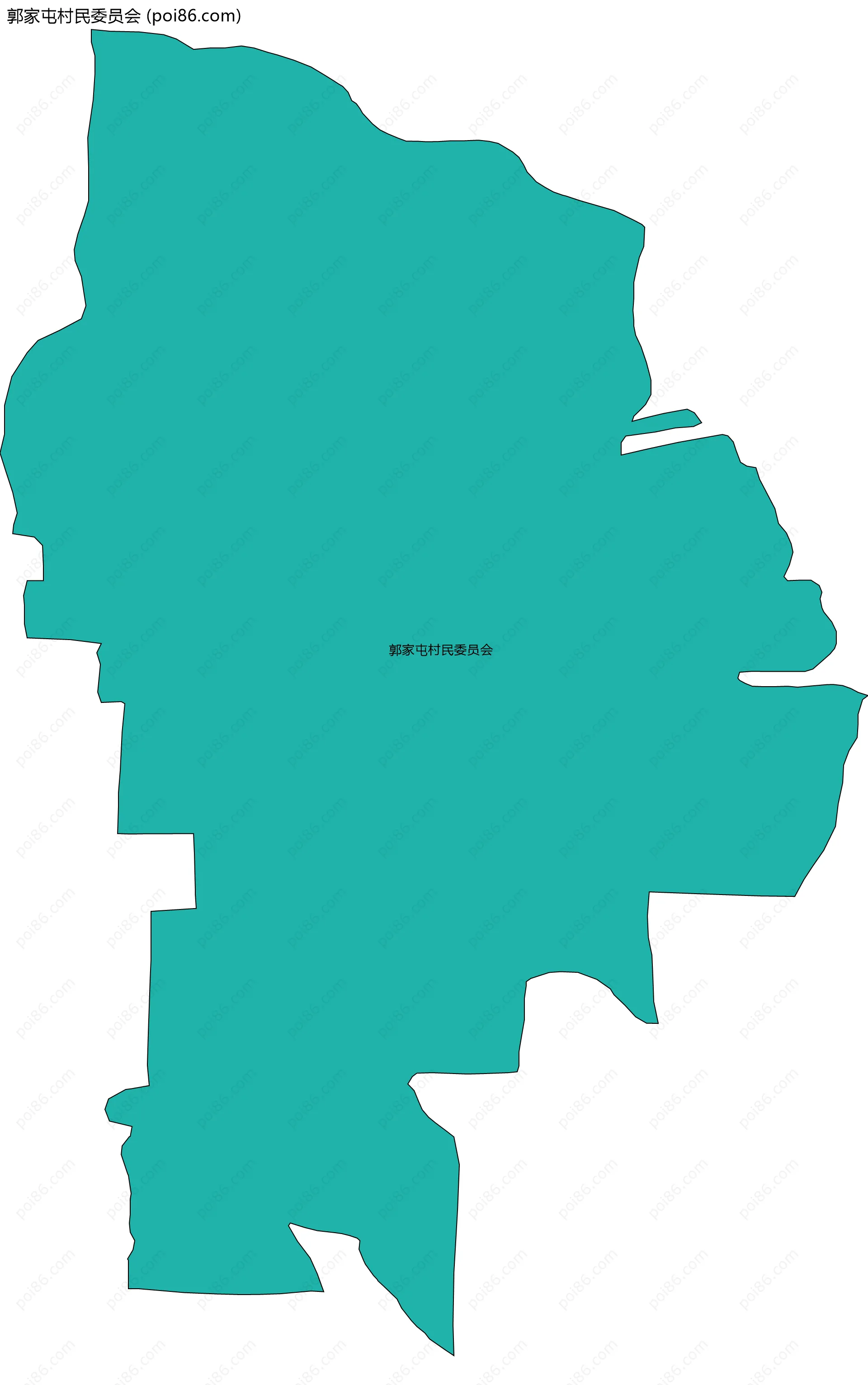 郭家屯村民委员会边界地图