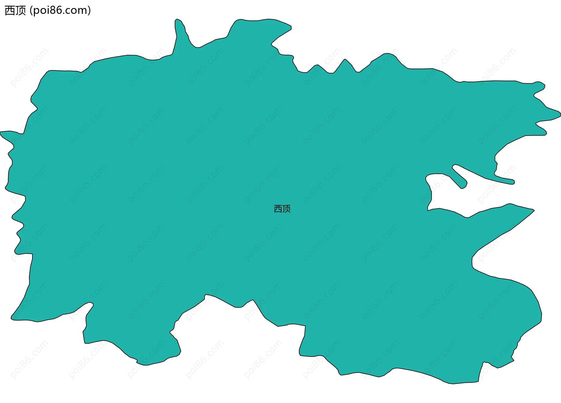 西顶边界地图