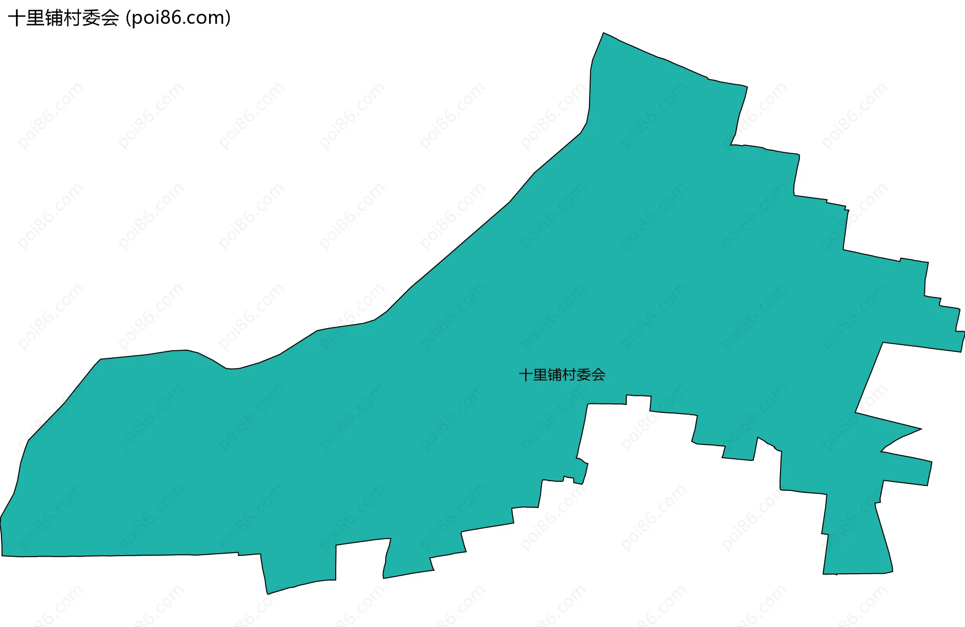十里铺村委会边界地图