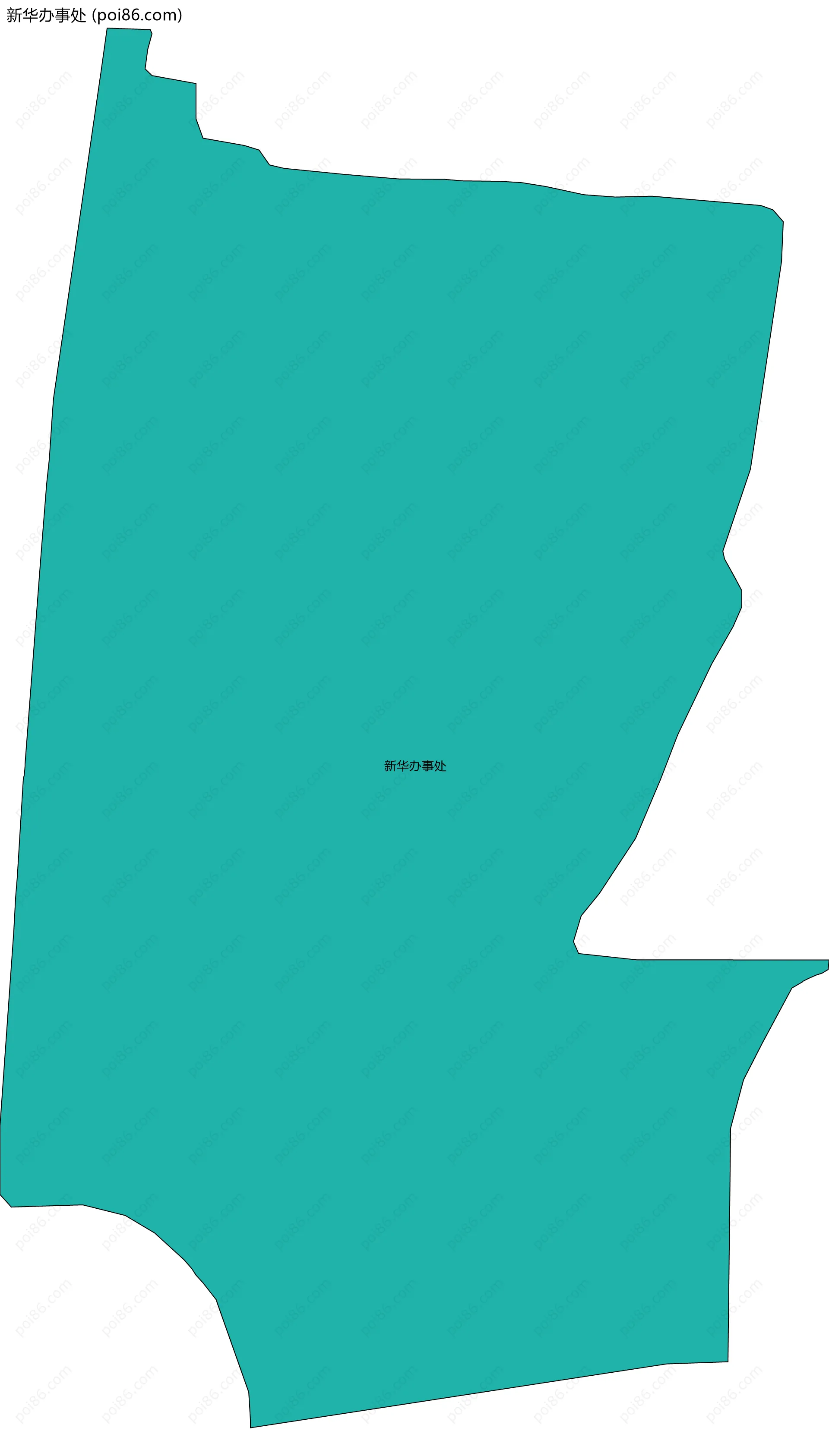 新华办事处边界地图(五级行政区划)