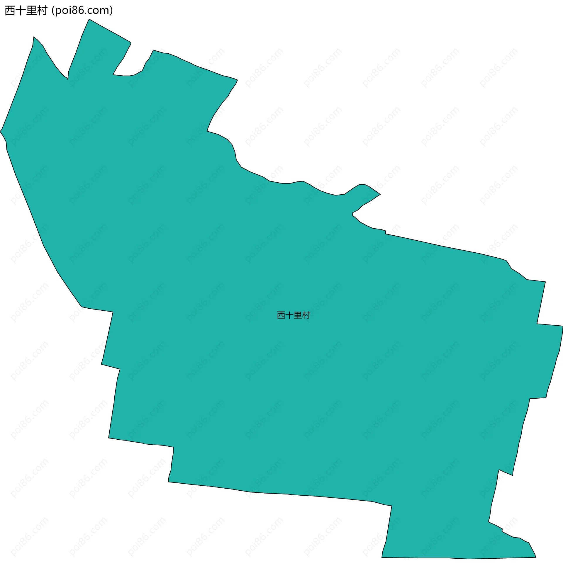 西十里村边界地图