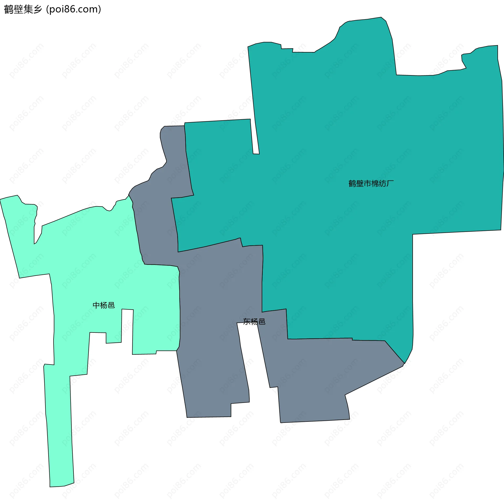 鹤壁集乡边界地图(五级行政区划)