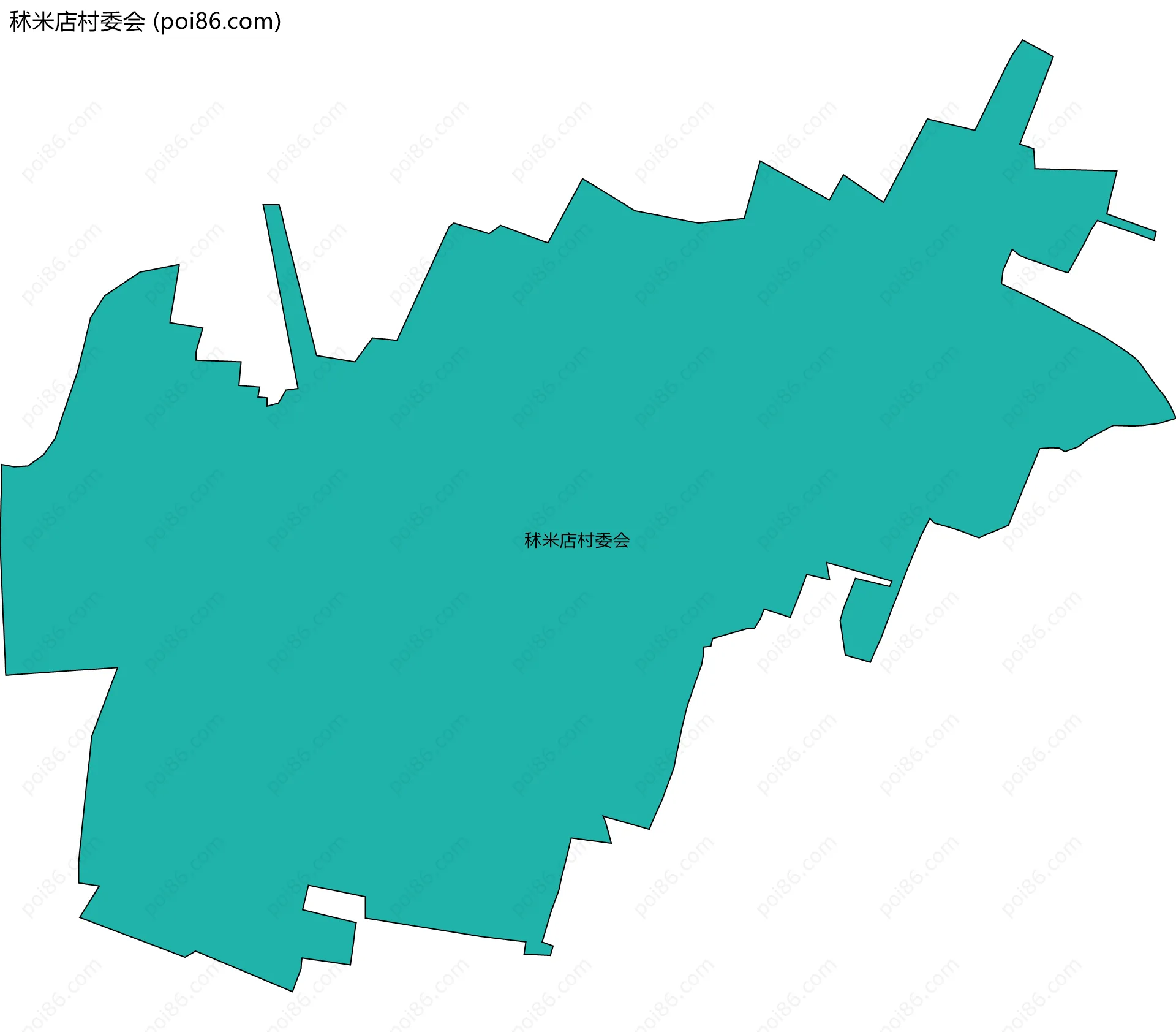 秫米店村委会边界地图