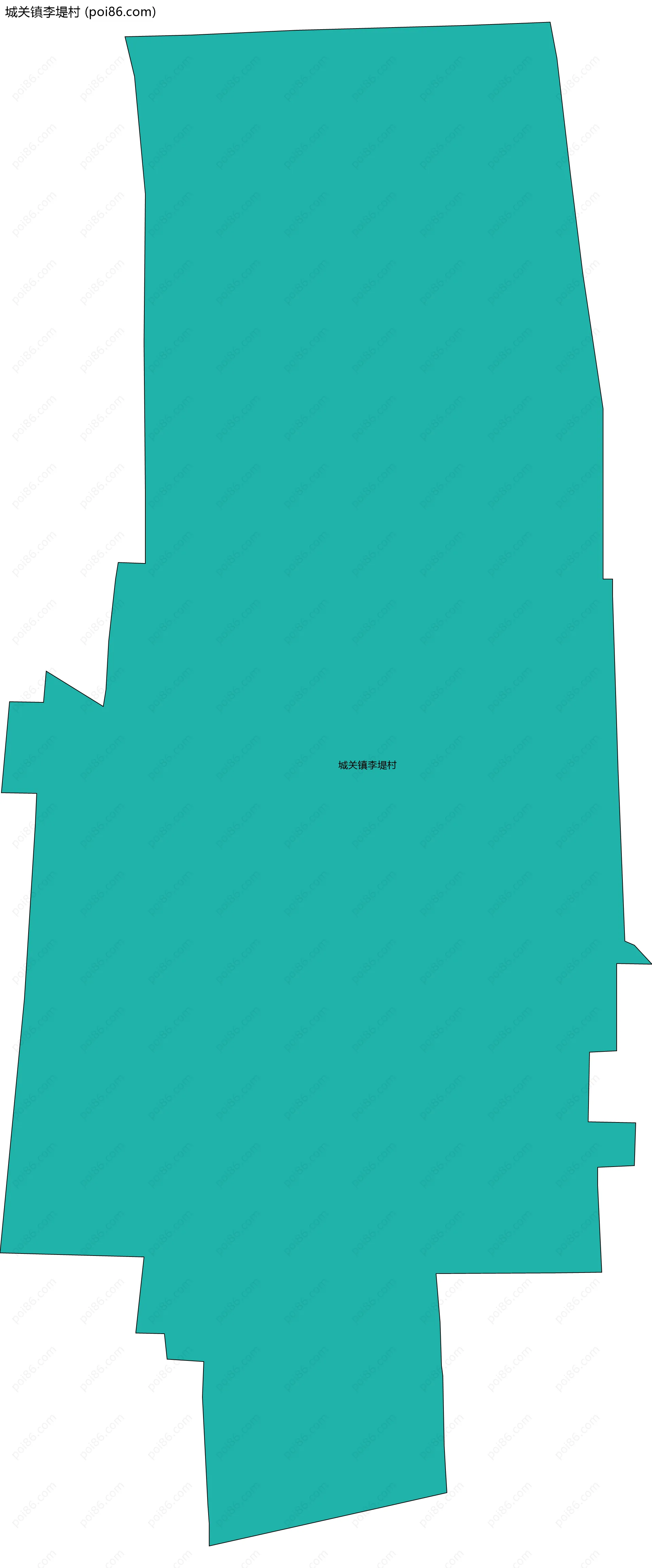 城关镇李堤村边界地图