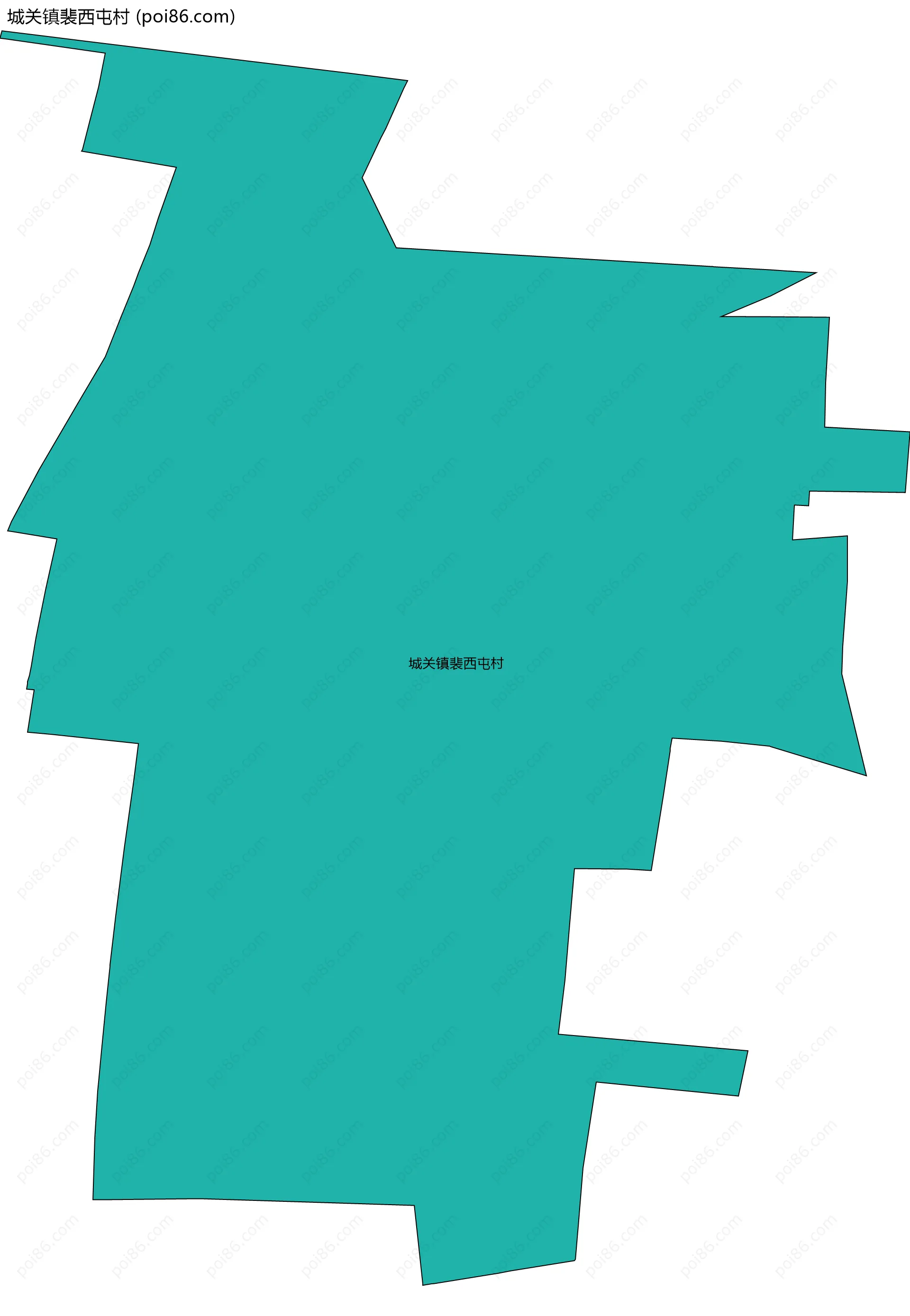 城关镇裴西屯村边界地图