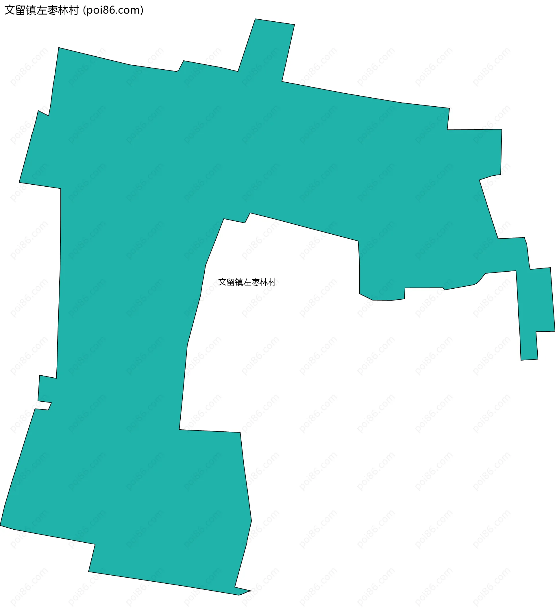 文留镇左枣林村边界地图