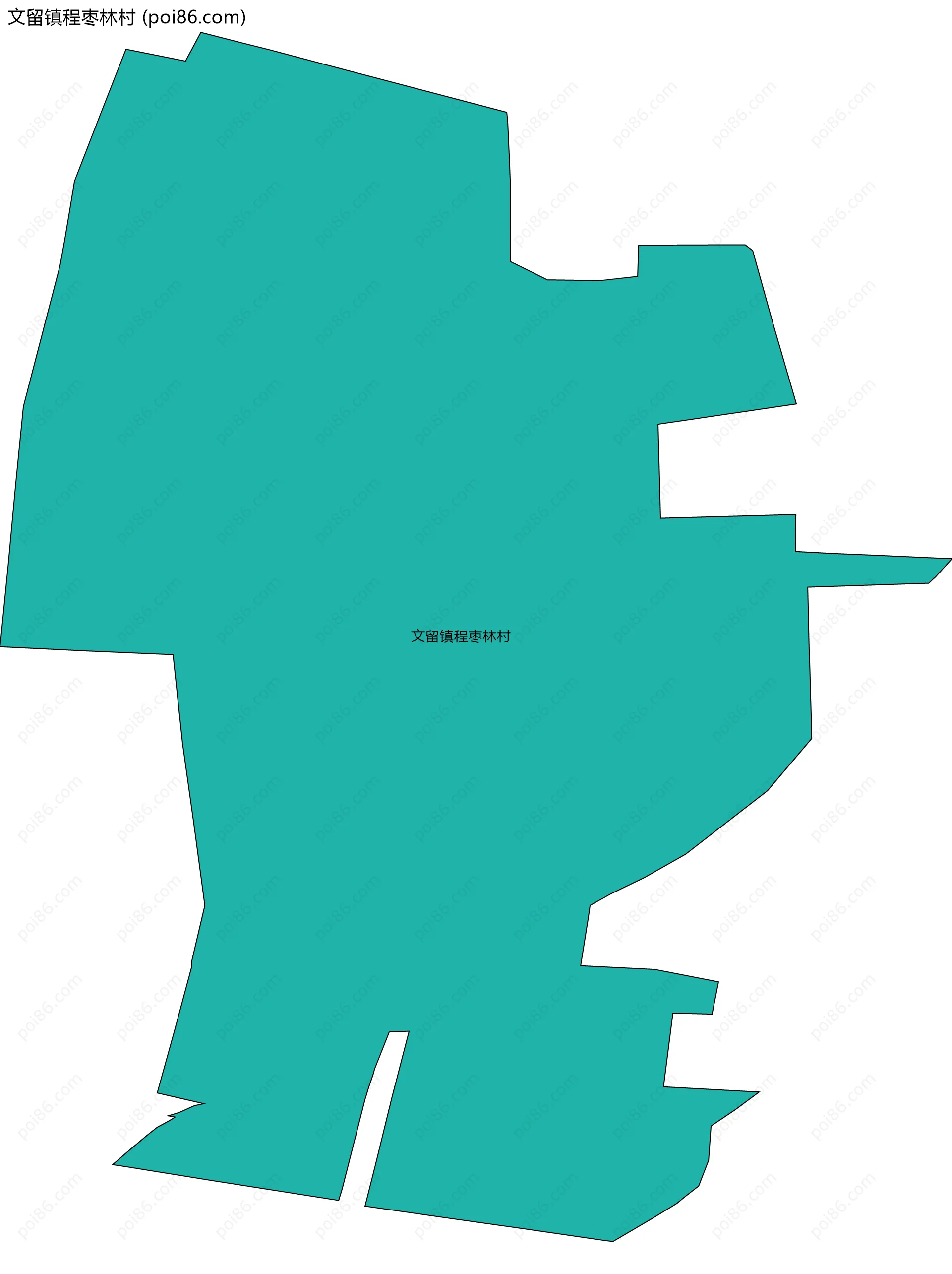 文留镇程枣林村边界地图