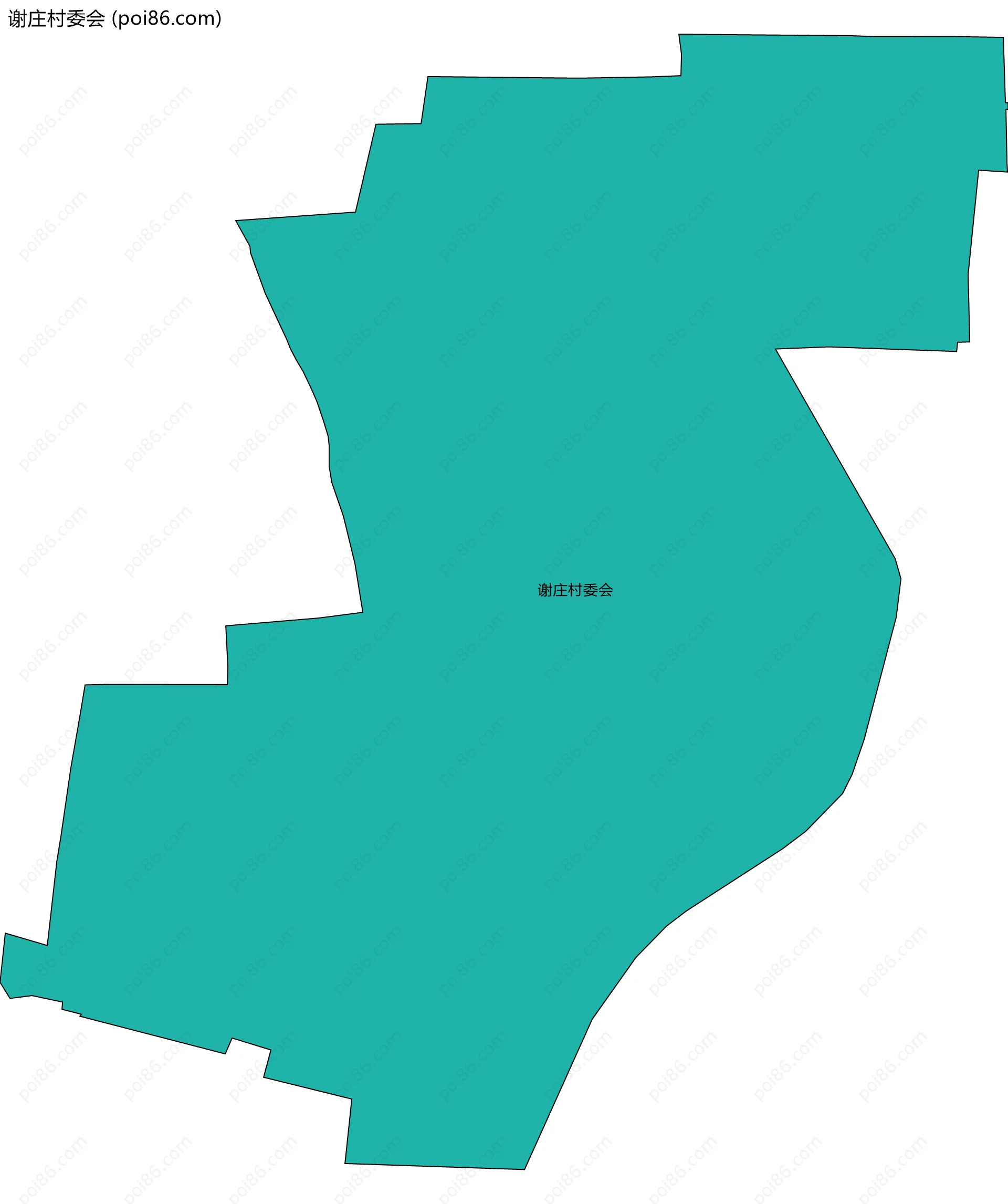 谢庄村委会边界地图