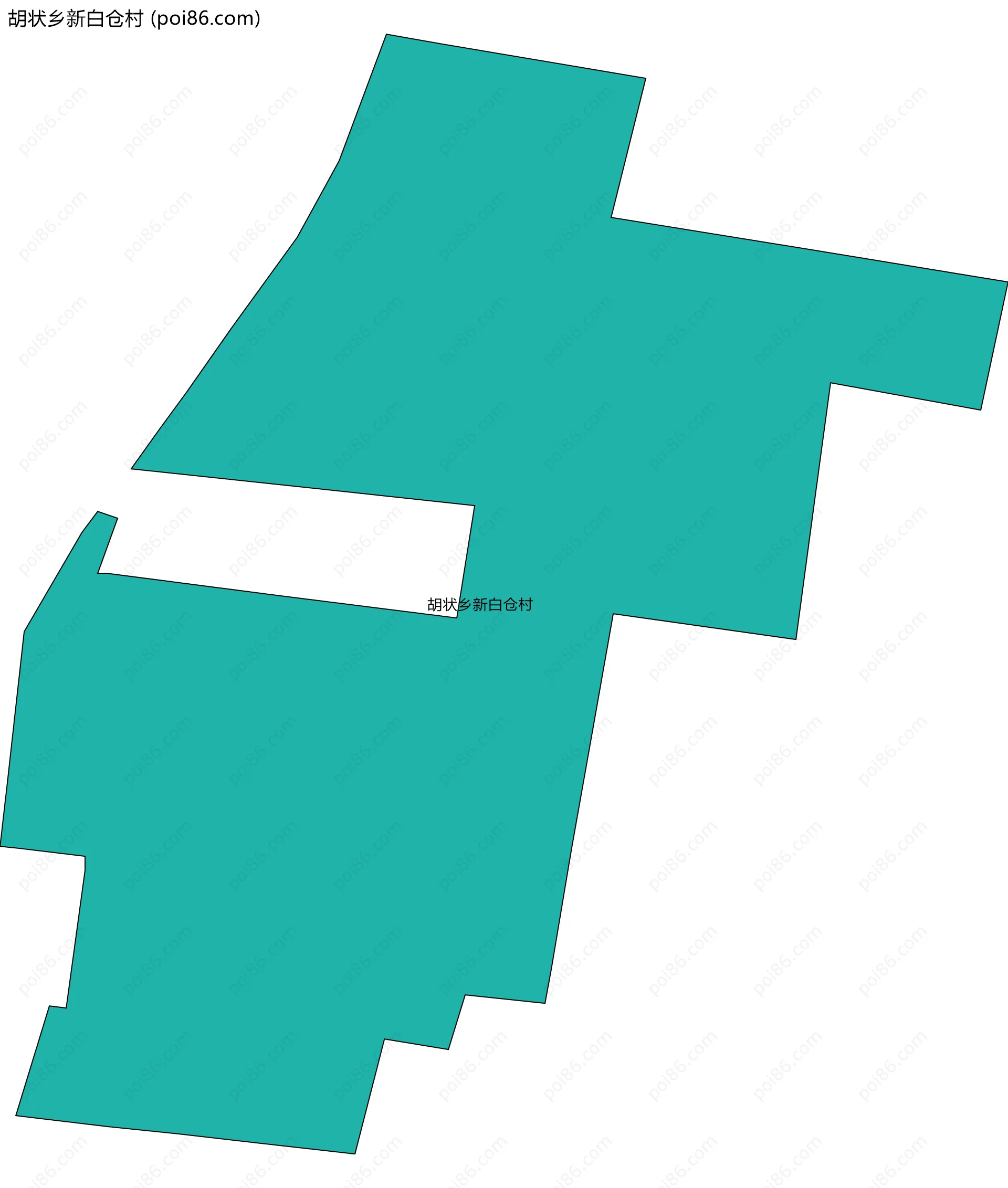 胡状乡新白仓村边界地图