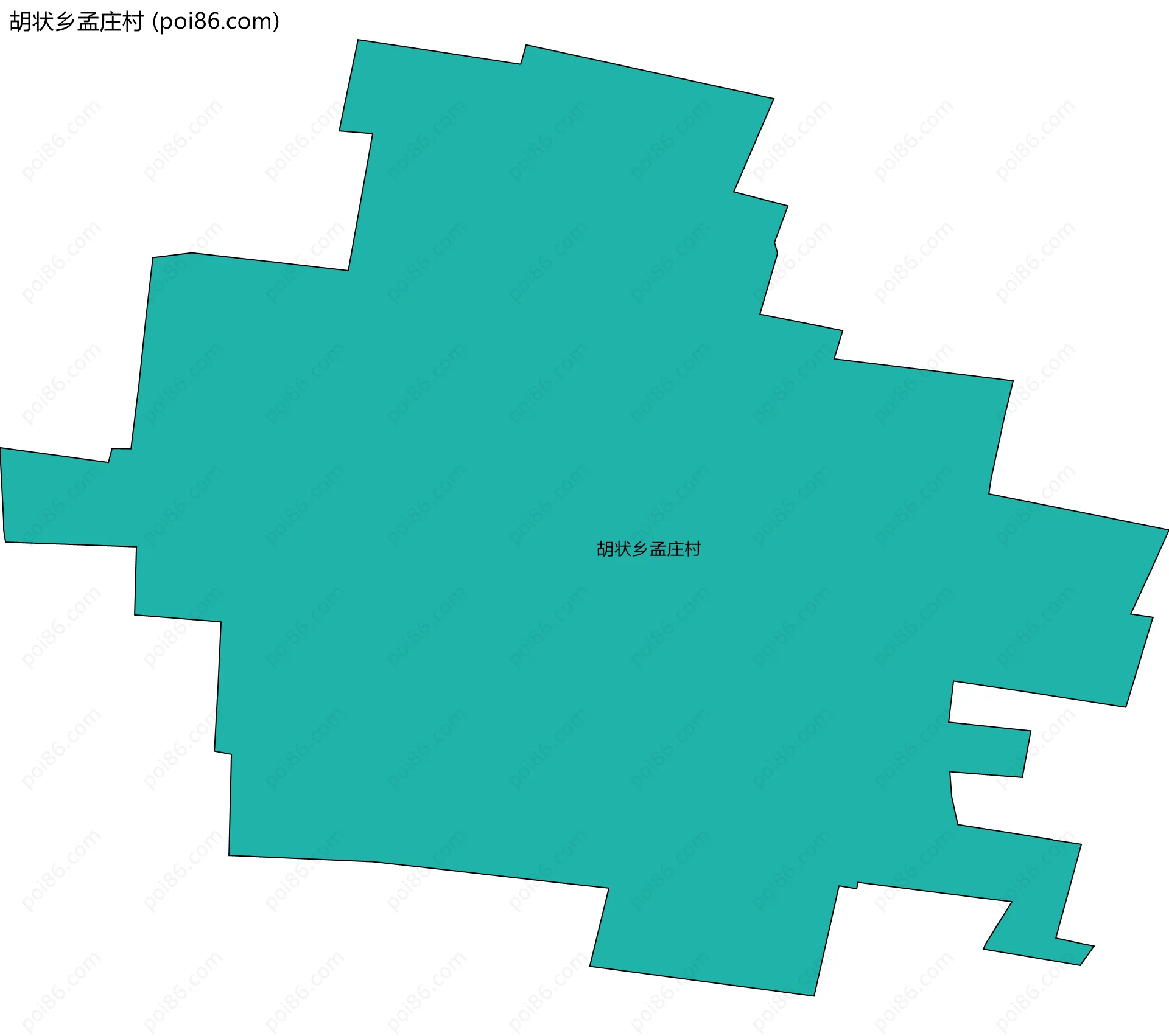 胡状乡孟庄村边界地图