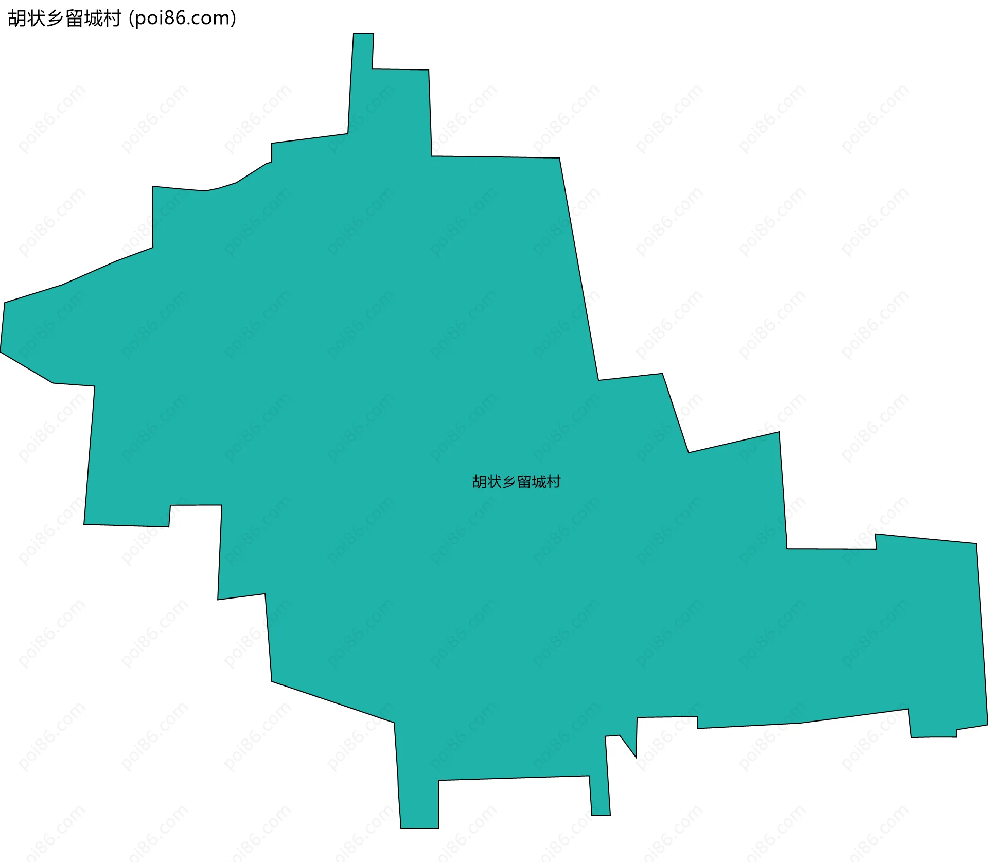 胡状乡留城村边界地图